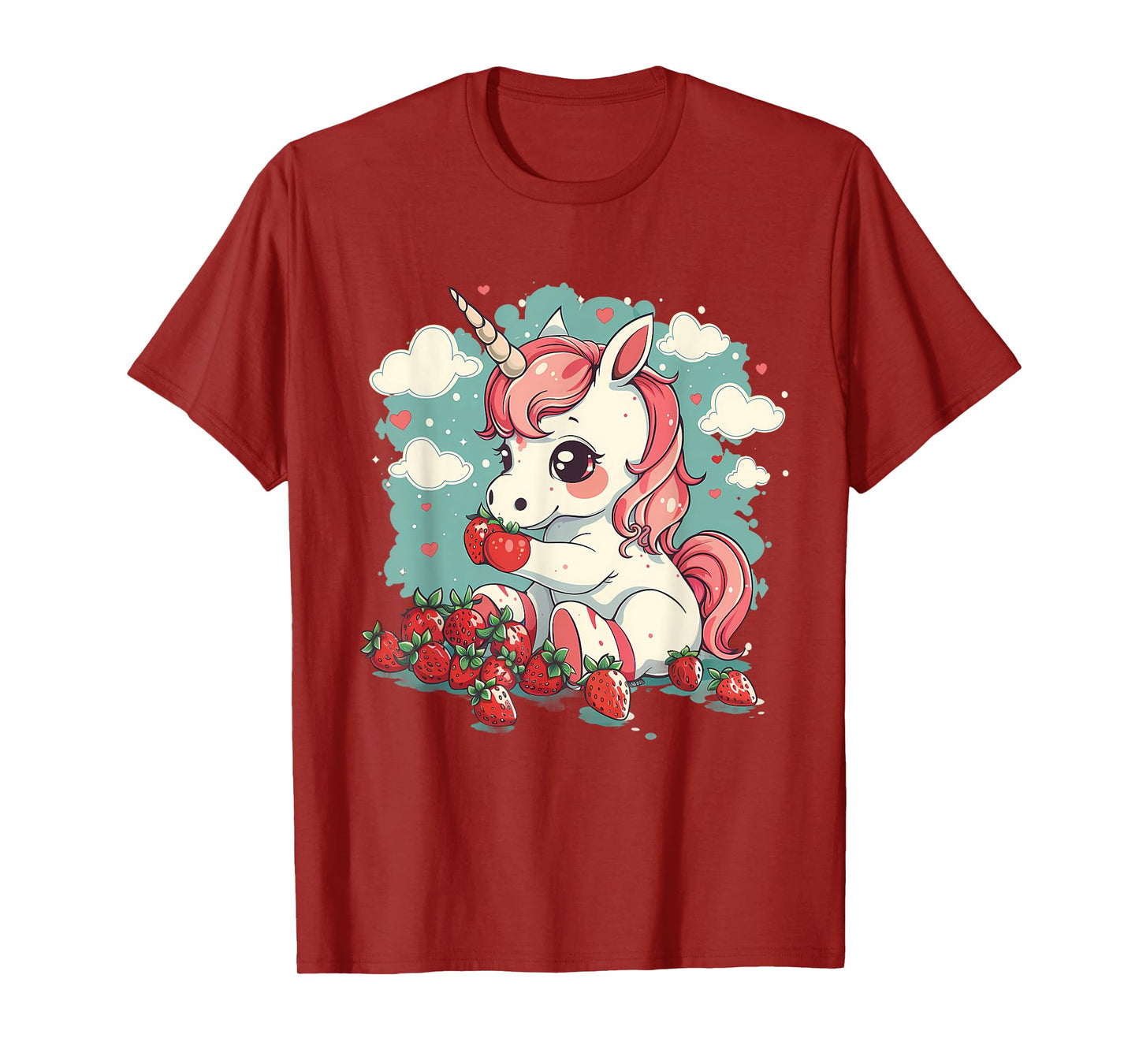 Strawberry Unicorn Cute Strawberries Fruit Animal Lover T-Shirt