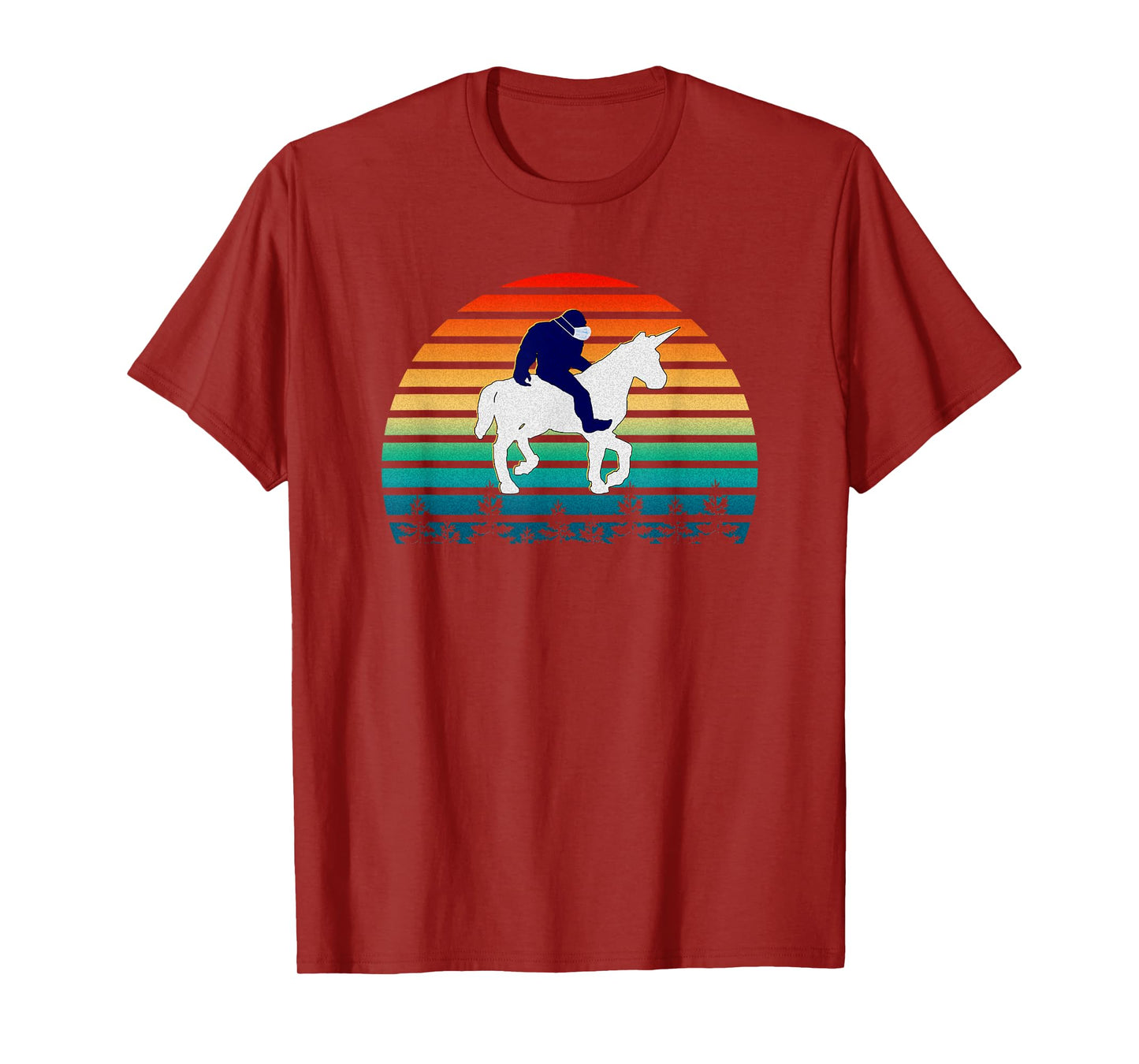 Bigfoot Riding Unicorn For Men Women Kids T-Shirt