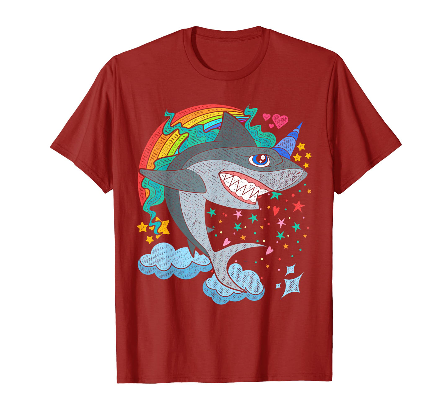 Cute Rainbow Fantasy Ocean Animal Sharkicorn Shark Unicorn T-Shirt