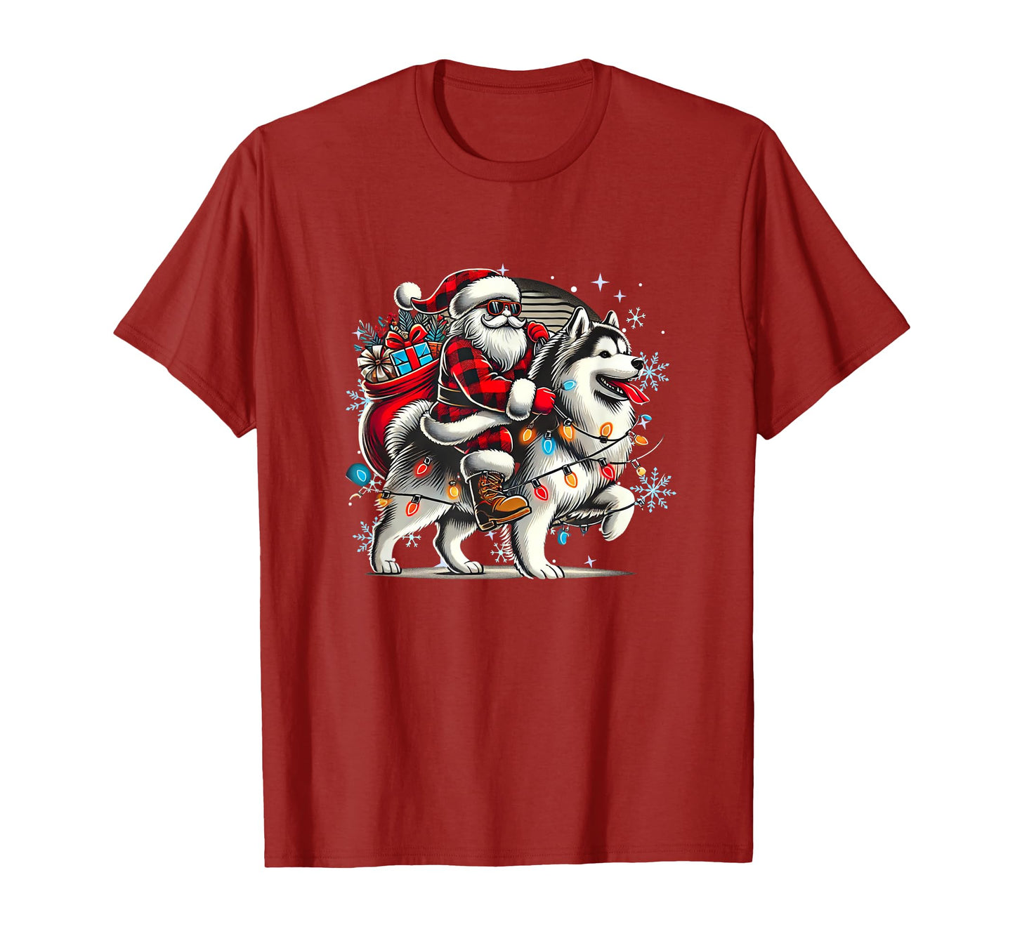 Alaskan Malamute Christmas Xmas Alaskan Malamute Lover T-Shirt