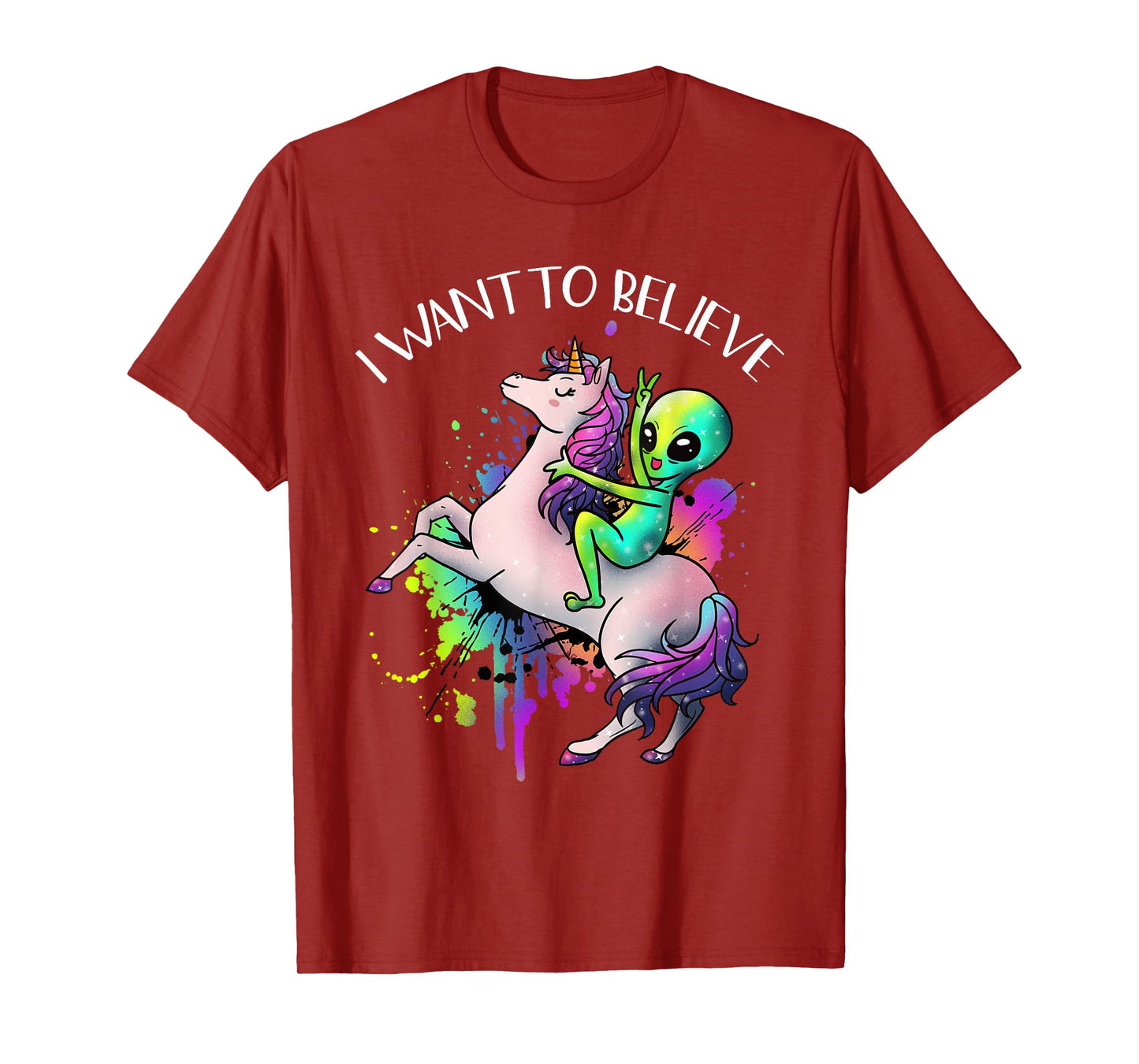 I Want To Believe Unicorn Alien Horn Extraterrestrial Gift T-Shirt