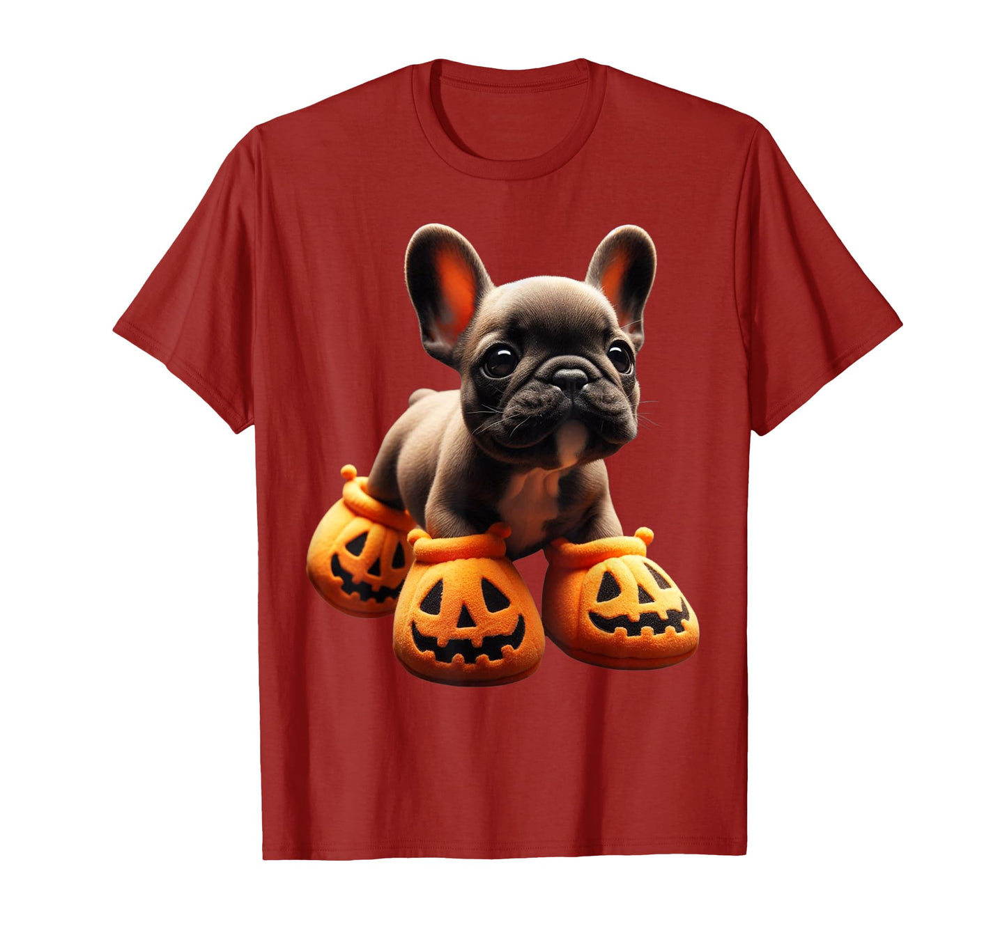 French Bulldog Pumpkin Slippers Men Women Kids Halloween T-Shirt