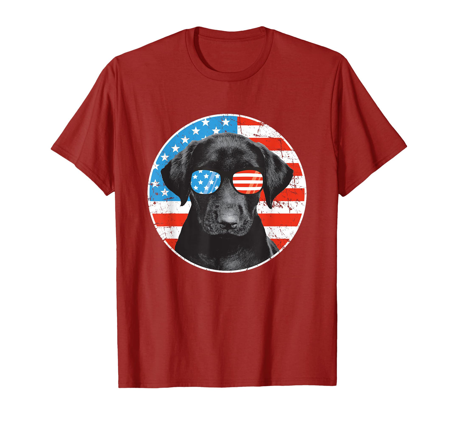 Fourth Of July Dog American Flag July 4th Labrador Retriever T-Shirt