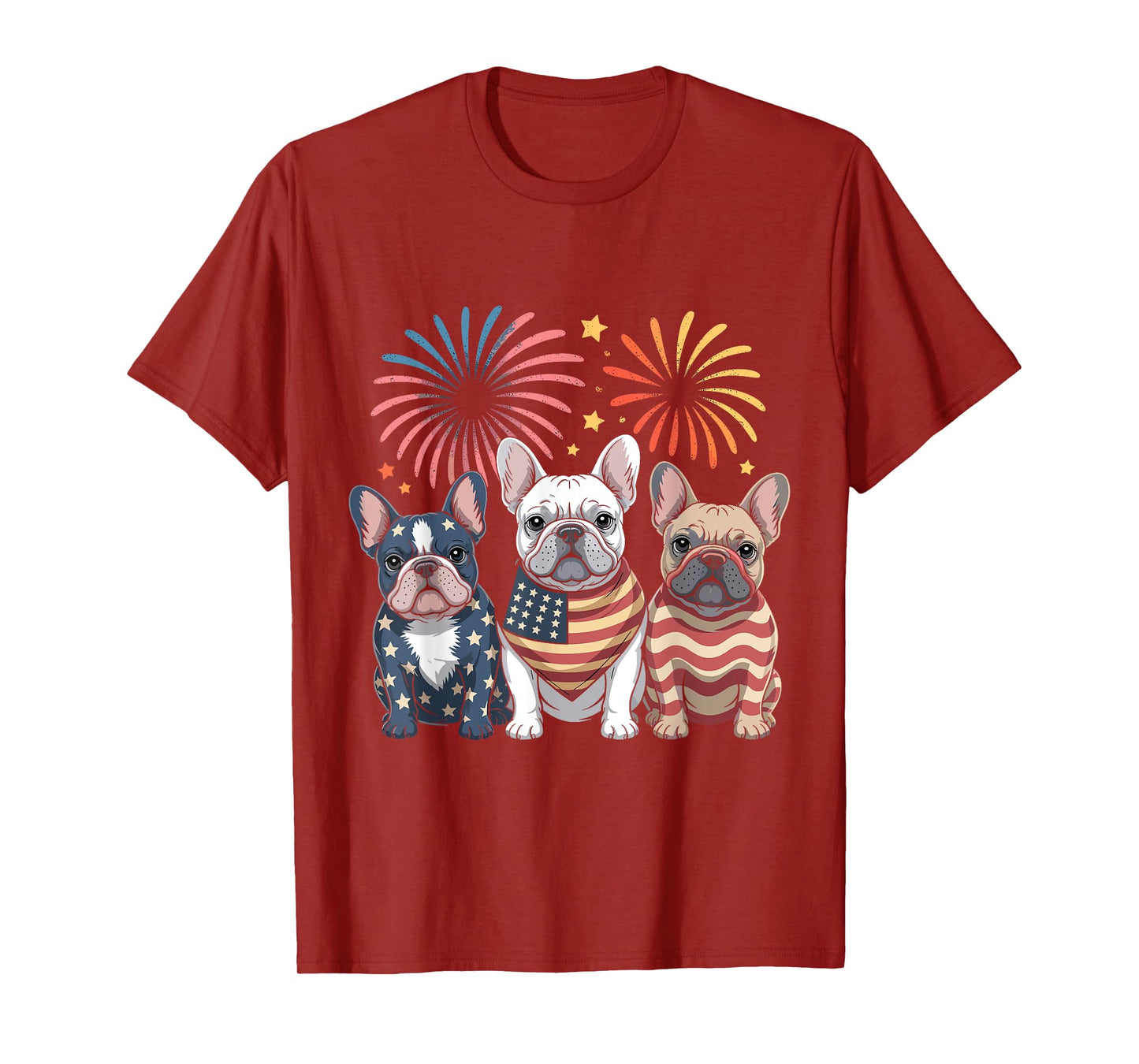 Frenchie Bulldog USA American Flag French Dog 4th of July T-Shirt for Men Women Kids
