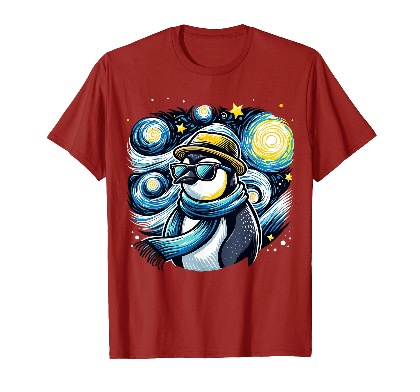 Cool Van Gogh Penguin Lover Starry Night Penguin T-Shirt