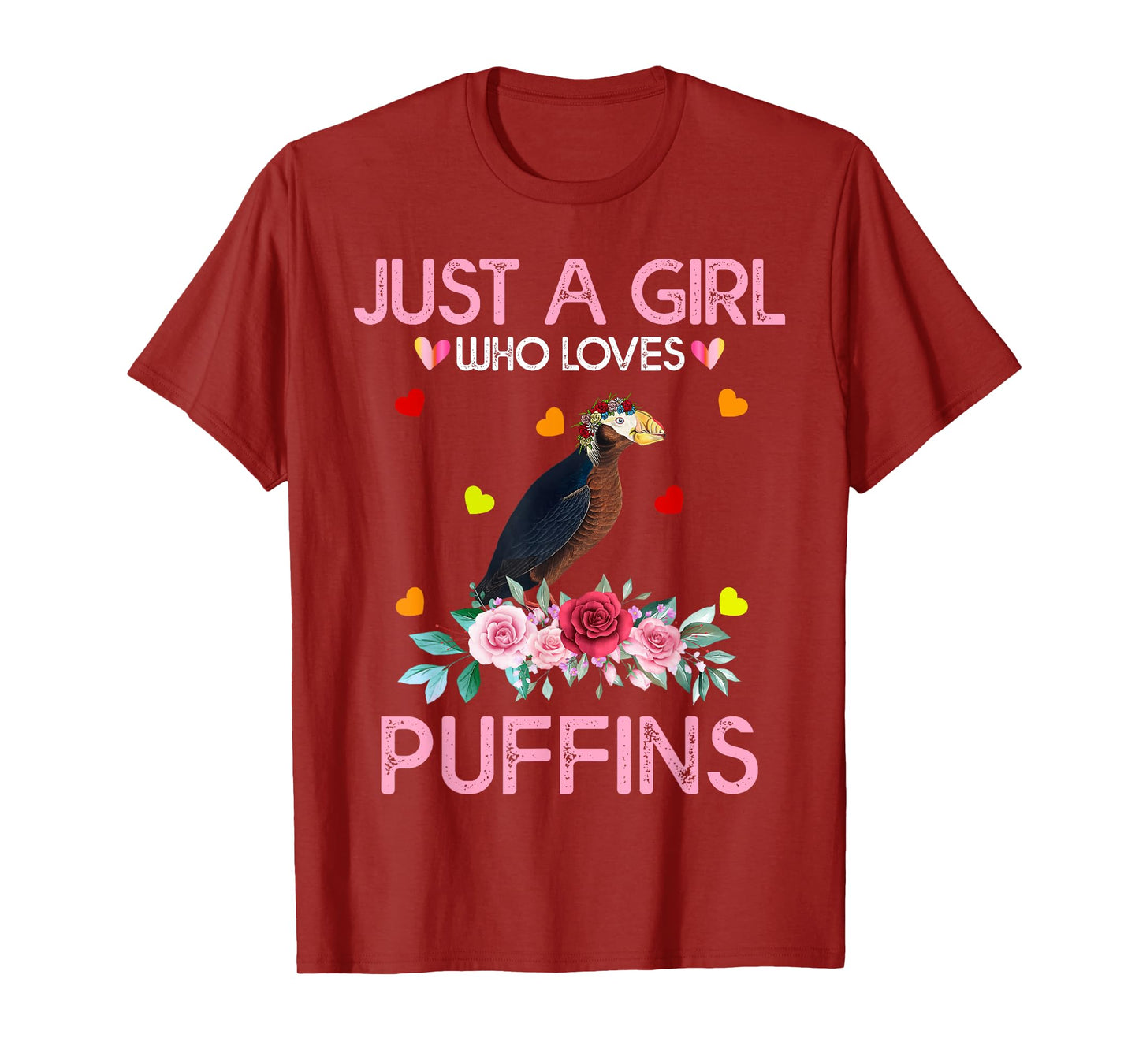 Puffin Tee For Women Kids Gift Just A Girl Who Loves Puffins T-Shirt