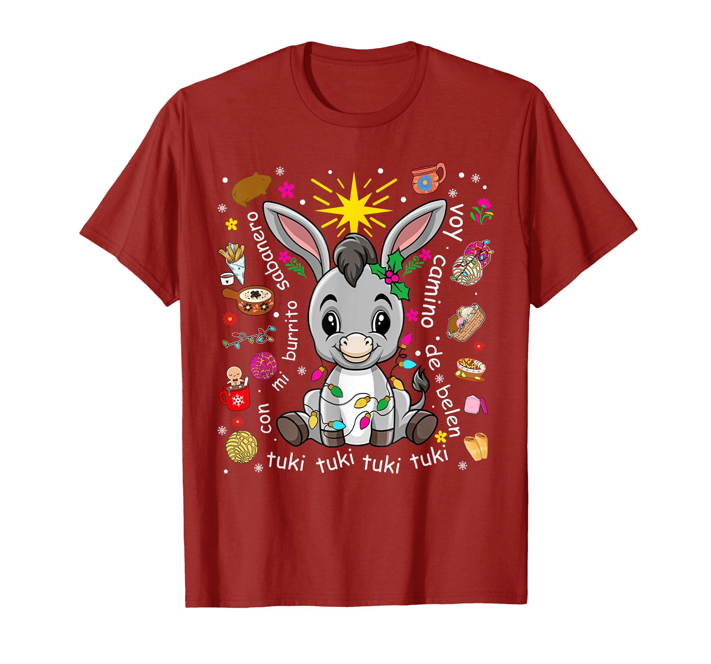 Mi Burrito Sabanero Mexican Christmas Donkey Spanish Xmas T-Shirt