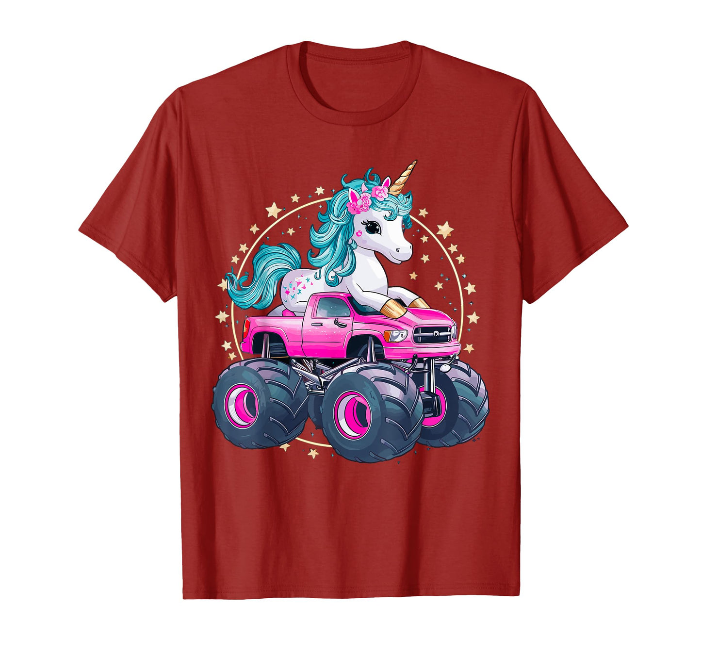 Monster Truck Unicorn Girl Birthday Party Monster Truck T-Shirt
