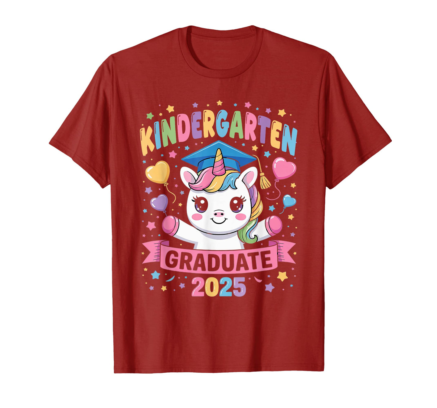Kindergarten Graduate 2025 Unicorn Girls T-Shirt