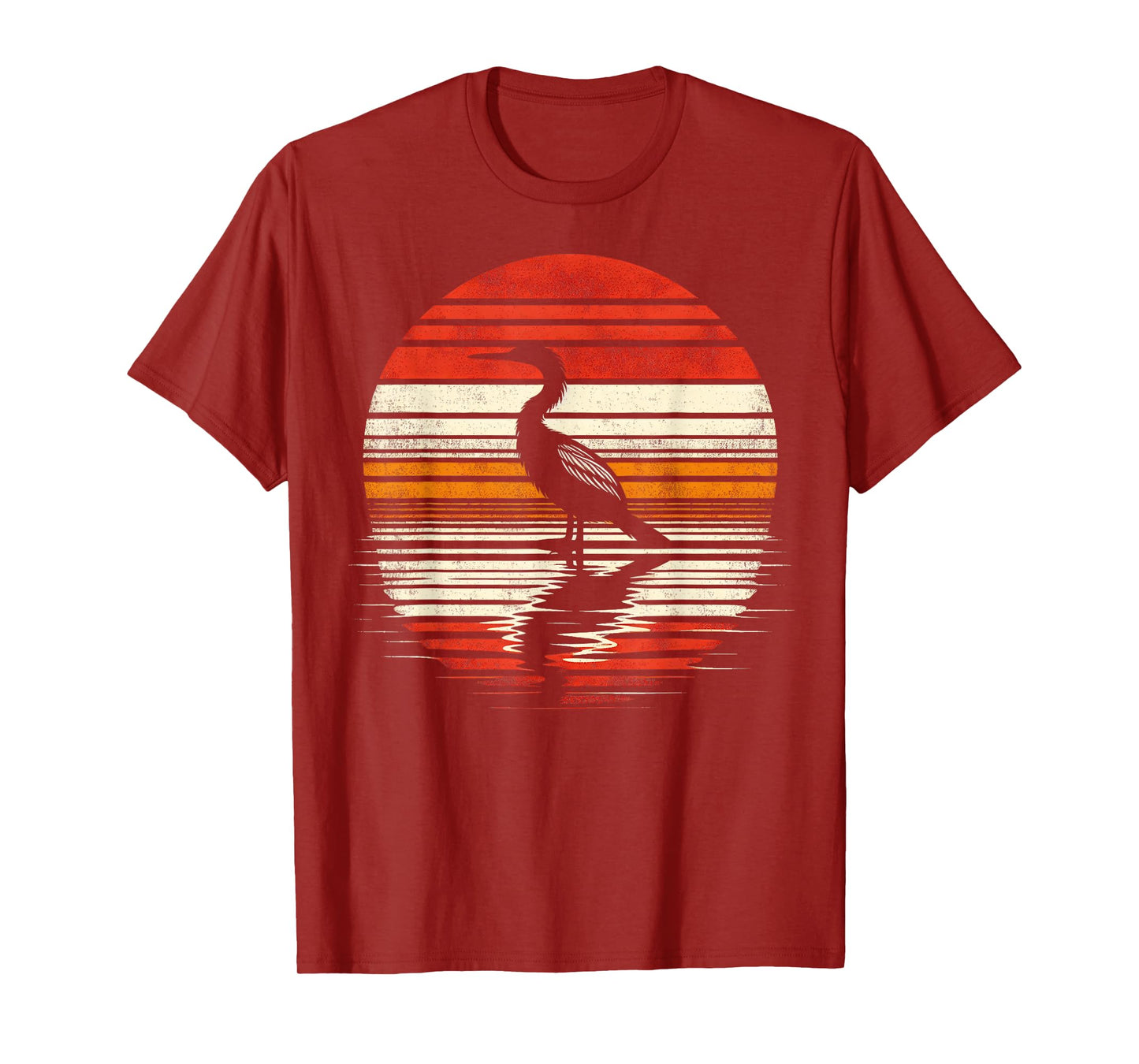 Anhinga Bird Sunset Retro Style Safari Vintage 70s T-Shirt