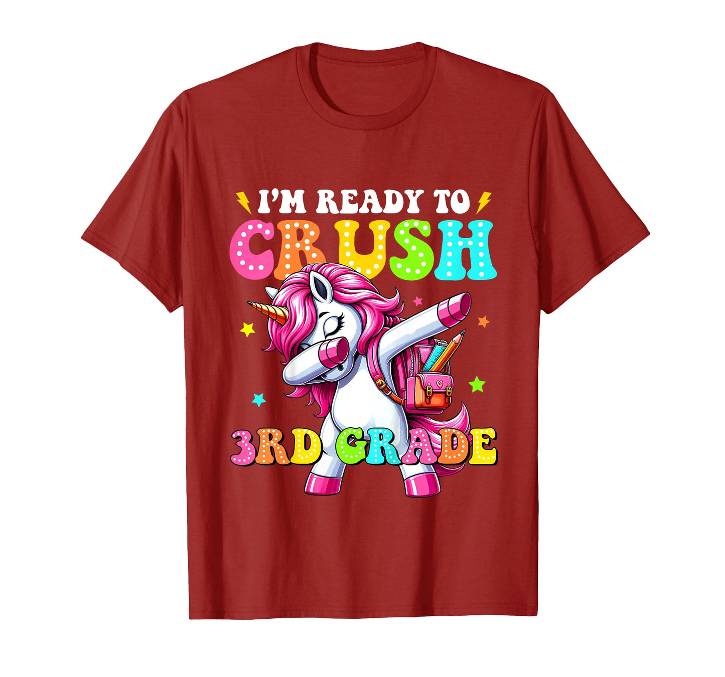 Kids Crush 3rd Grade Dabbing Unicorn Back to School Girls Kids T-Shirt