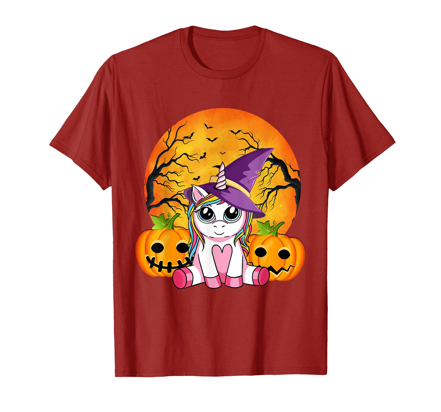 Cute Halloween Shirt Girls Women Witchy Unicorn Halloween T-Shirt