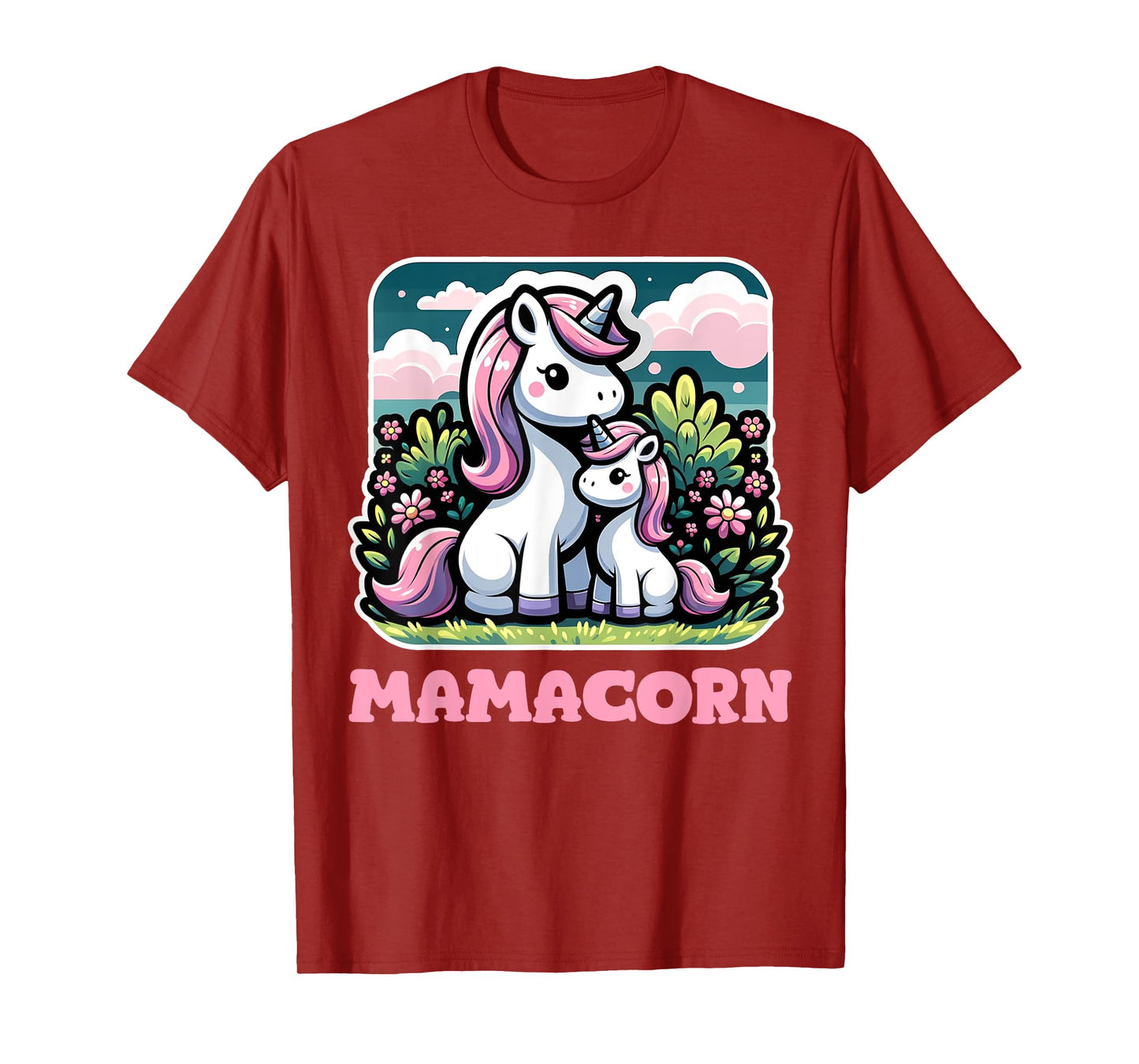 Mamacorn For Women Funny Unicorn Mom Graphic T-Shirt