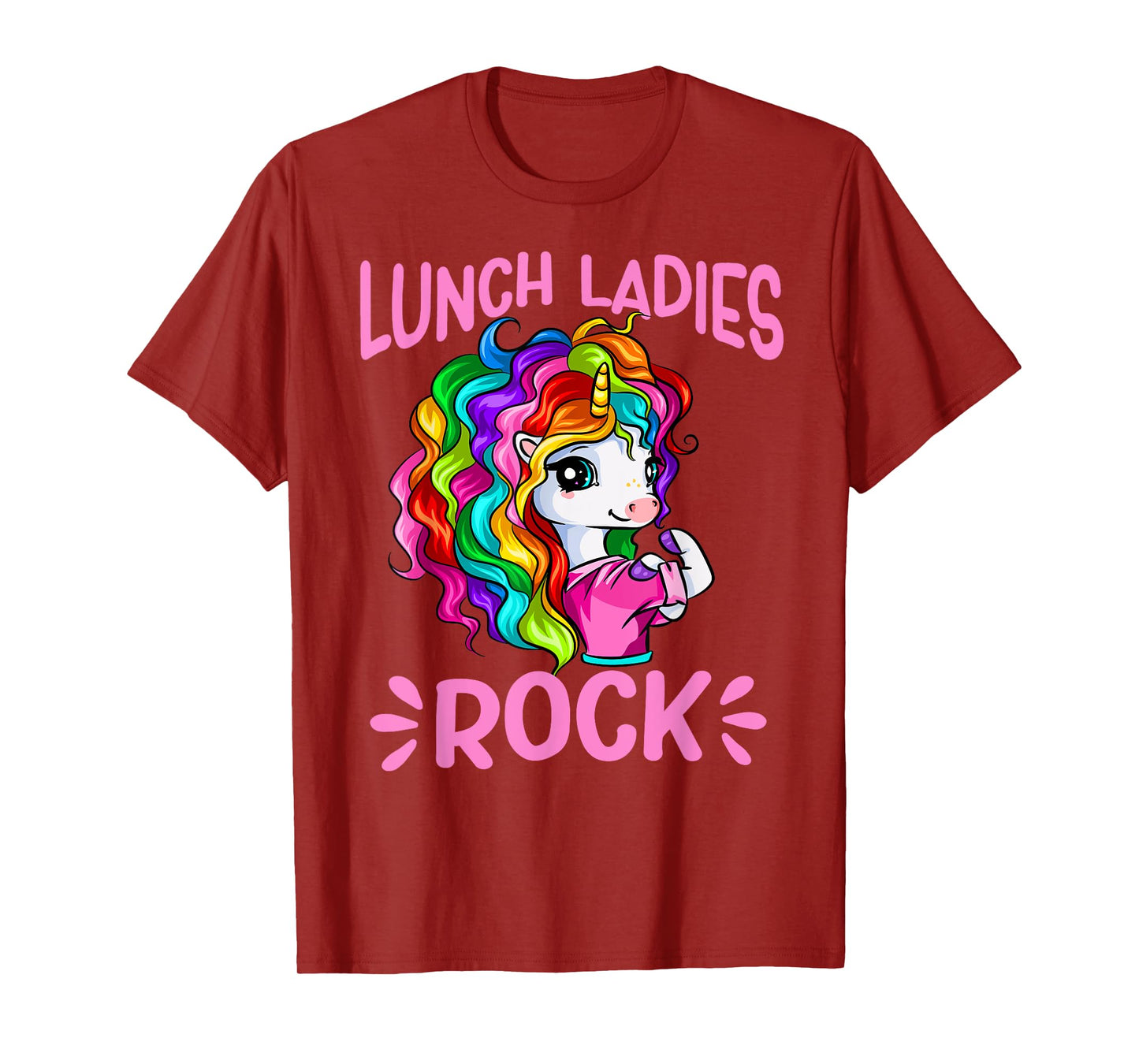 Lunch Ladies Rock Cute Unicorn Chef Cook Funny Lunch Lady T-Shirt