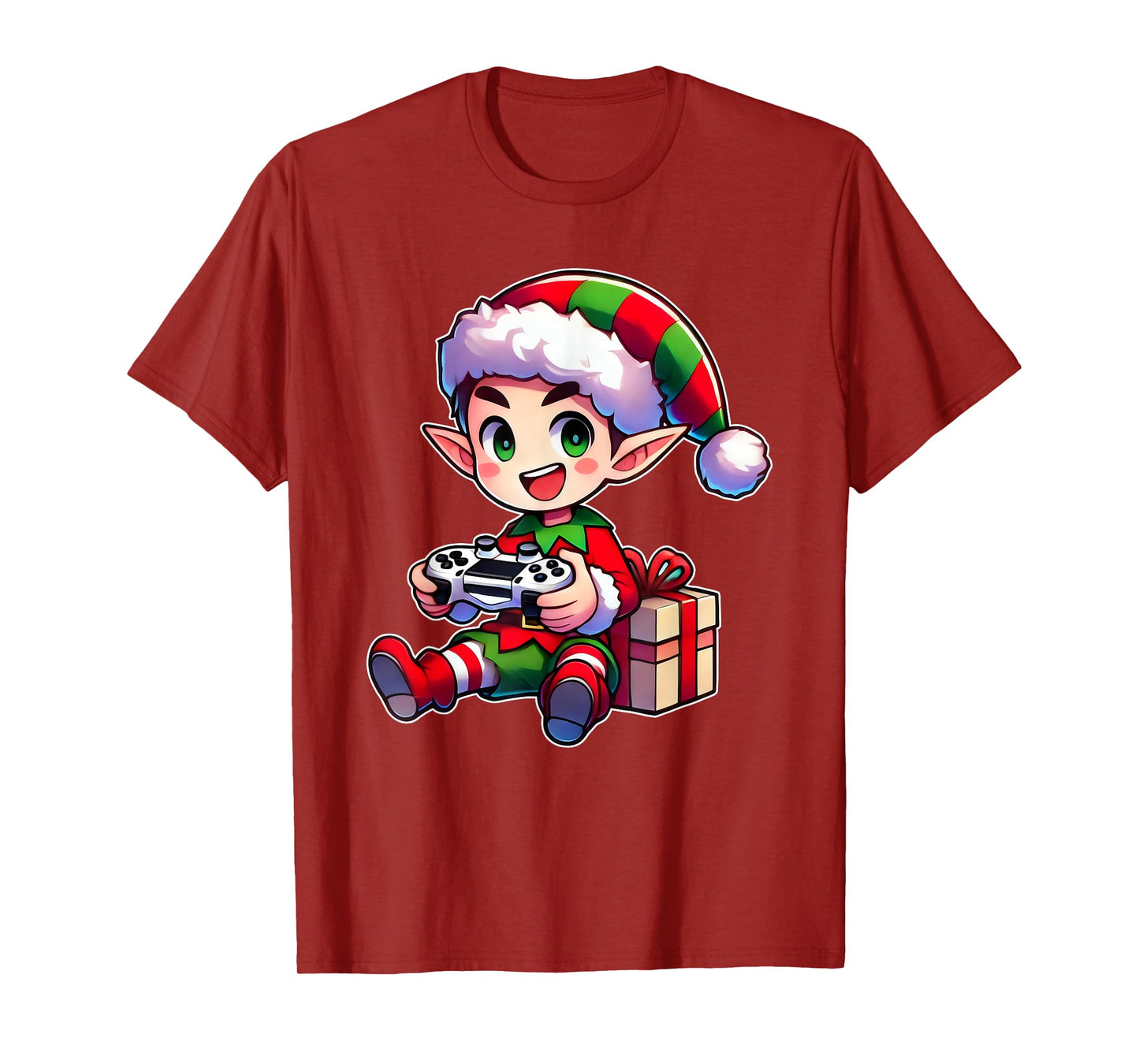 Gamer Elf Christmas Gaming Xmas Kids Boys T-Shirt