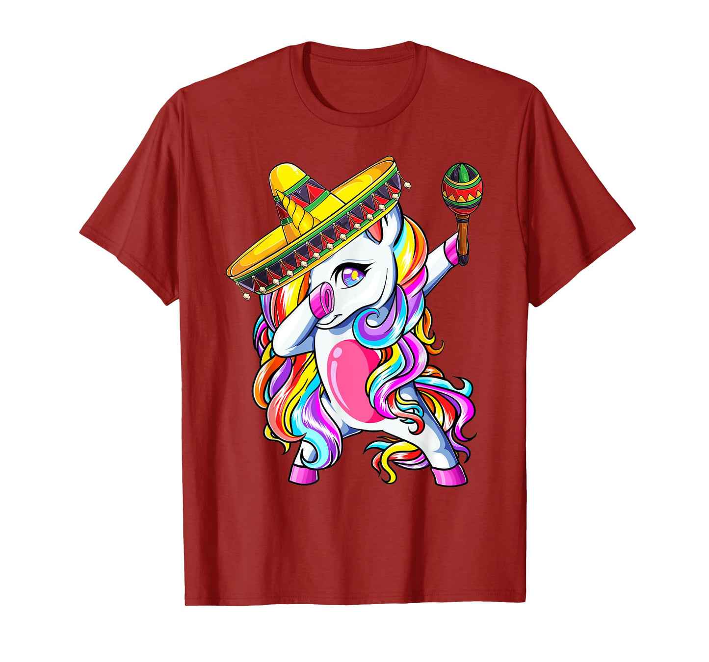 Dabbing Unicorn Cinco de Mayo Kids Girls Mexican Sombrero T-Shirt
