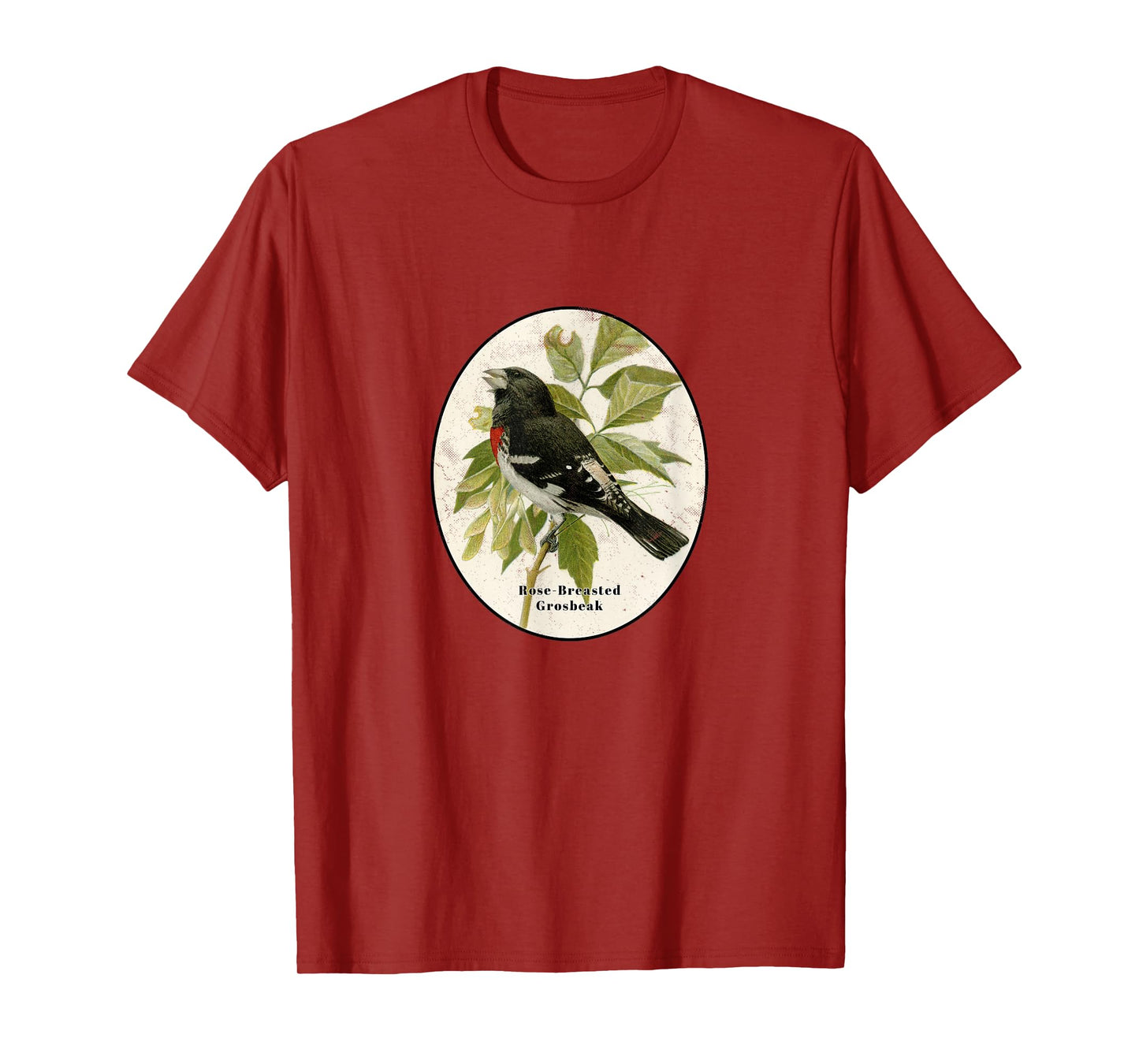 Retro Antique Rose-Breasted Grosbeak Vintage Bird Design T-Shirt