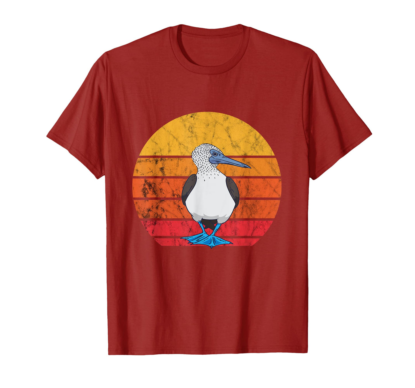 Blue Footed Boobies Tropical Sea Bird Retro Vintage Sunset T-Shirt