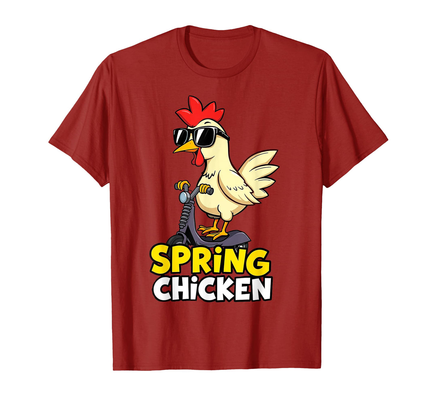 Spring Chicken Chicken On Pogo Stick Funny Chicken T-Shirt