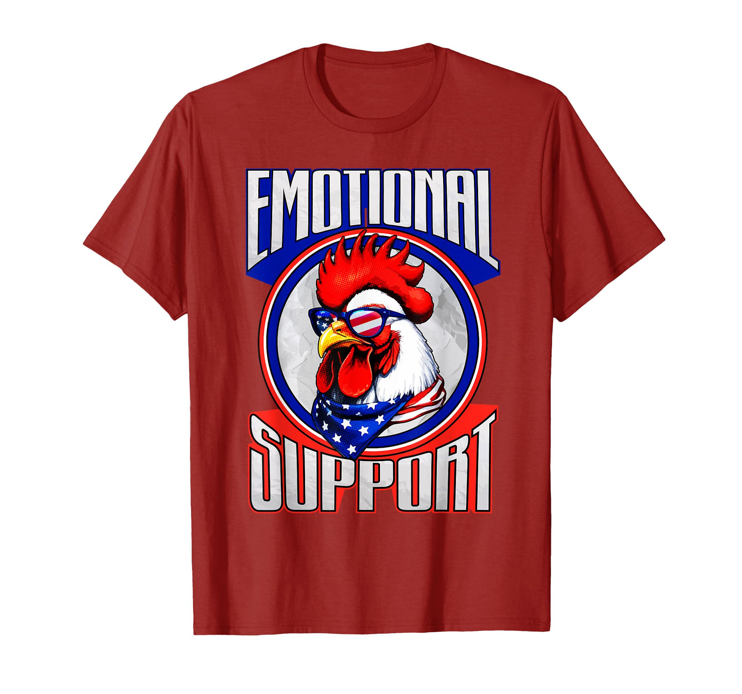 Emotional Support Chicken Lover Gift Funny Rooster T-Shirt