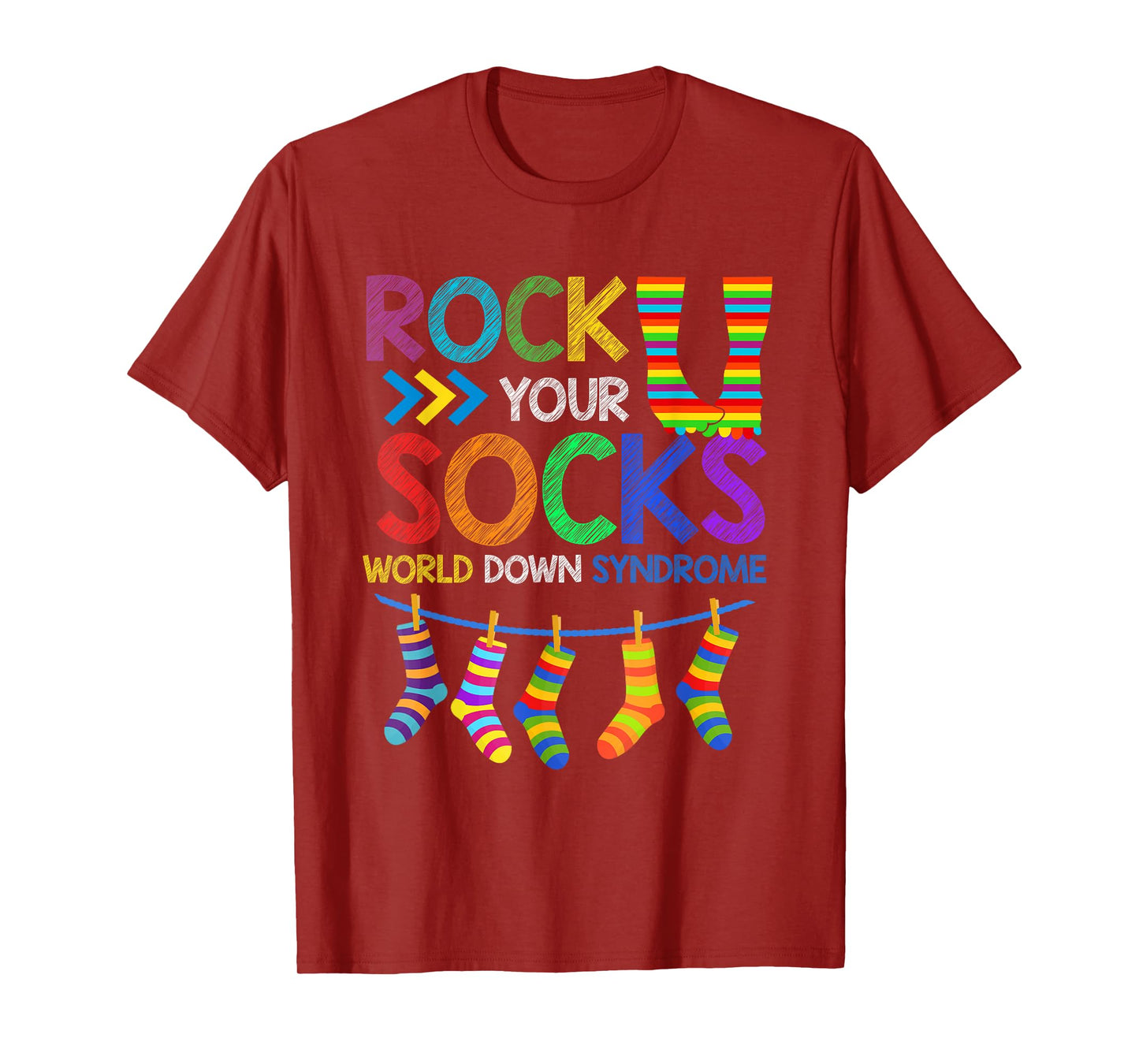 Rock Your Socks Down Syndrome Awareness Teachers Women Kids T-Shirt