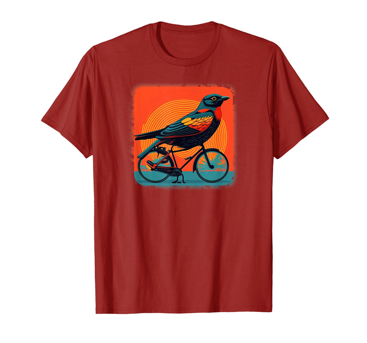 Redwing Blackbird - Redwinged Bird on a Bicycle T-Shirt
