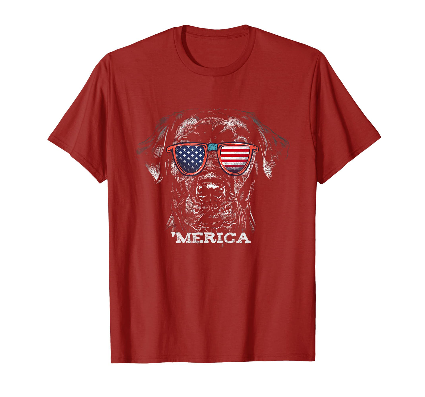 American Black Labrador with USA Flag sunglasses Lab Owner T-Shirt
