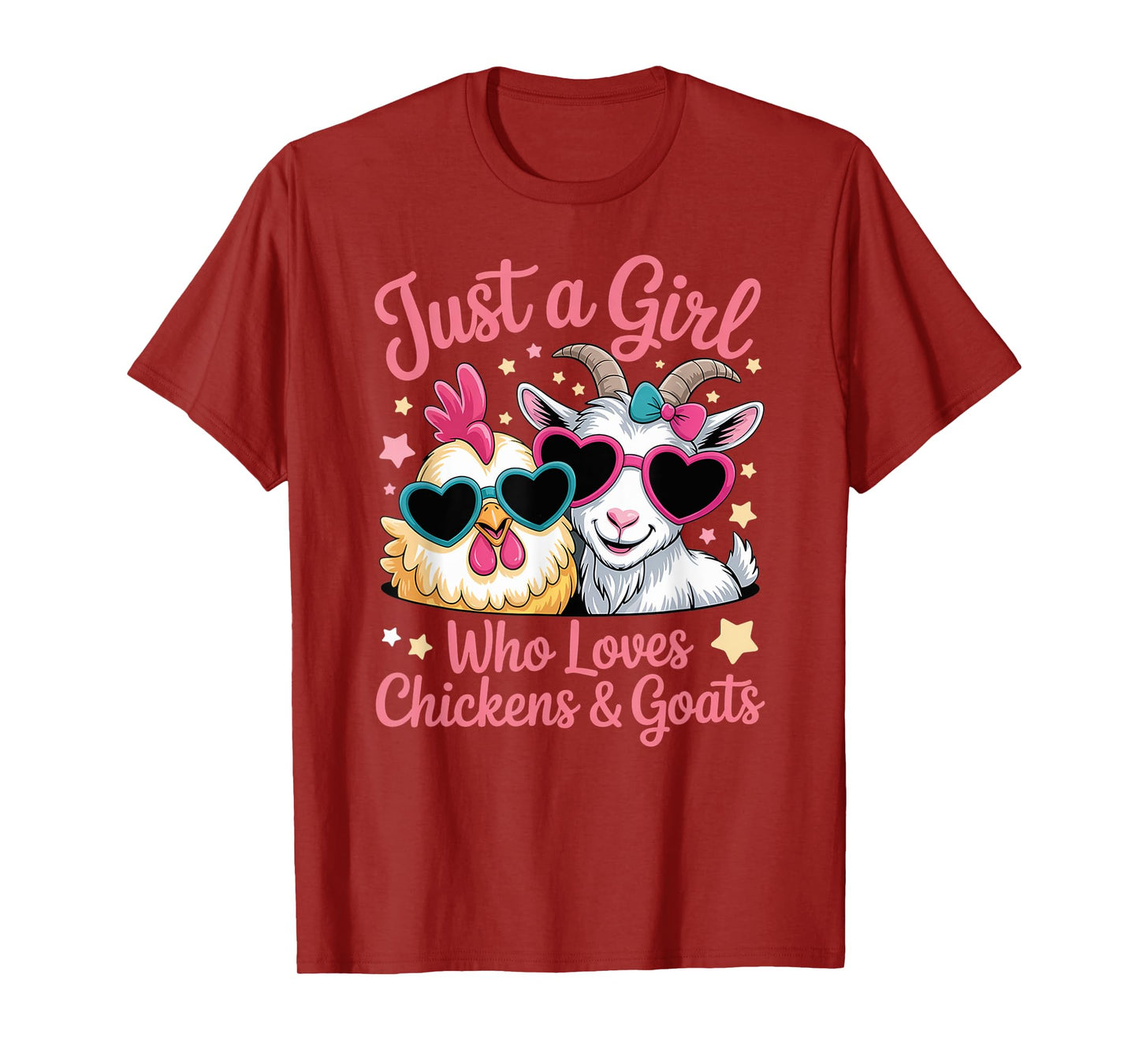 Cute Just A Girl Who Loves Chickens and Goats Poultry Farmer T-Shirt