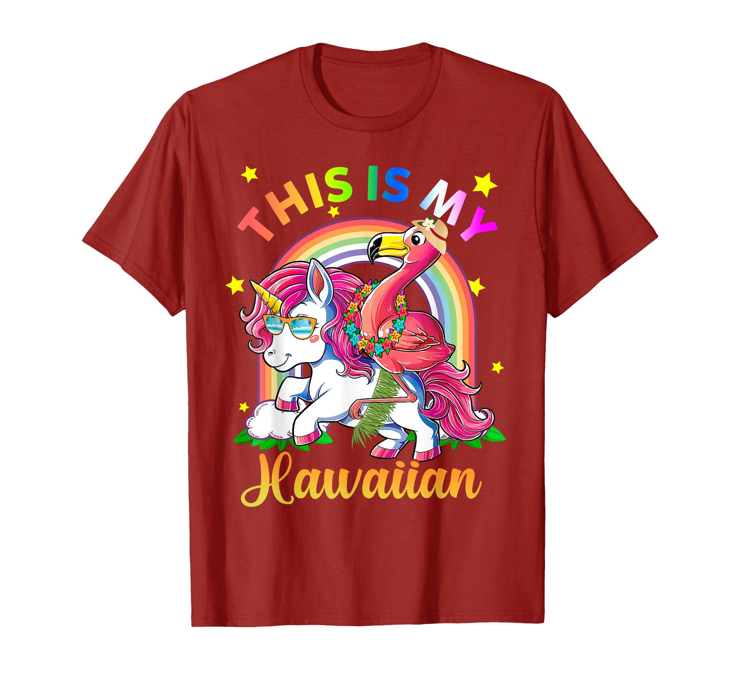 Unicorn Summer Beach Vacation This Is My Hawaiian Men Women Girls Kids T-Shirt