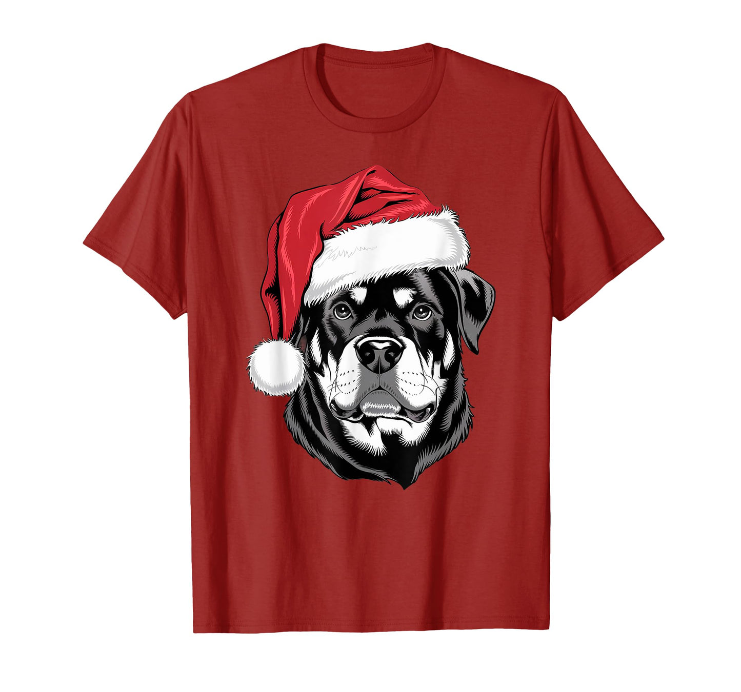 Joyful Rottie Santa Dog on Rottweiler Christmas T-Shirt
