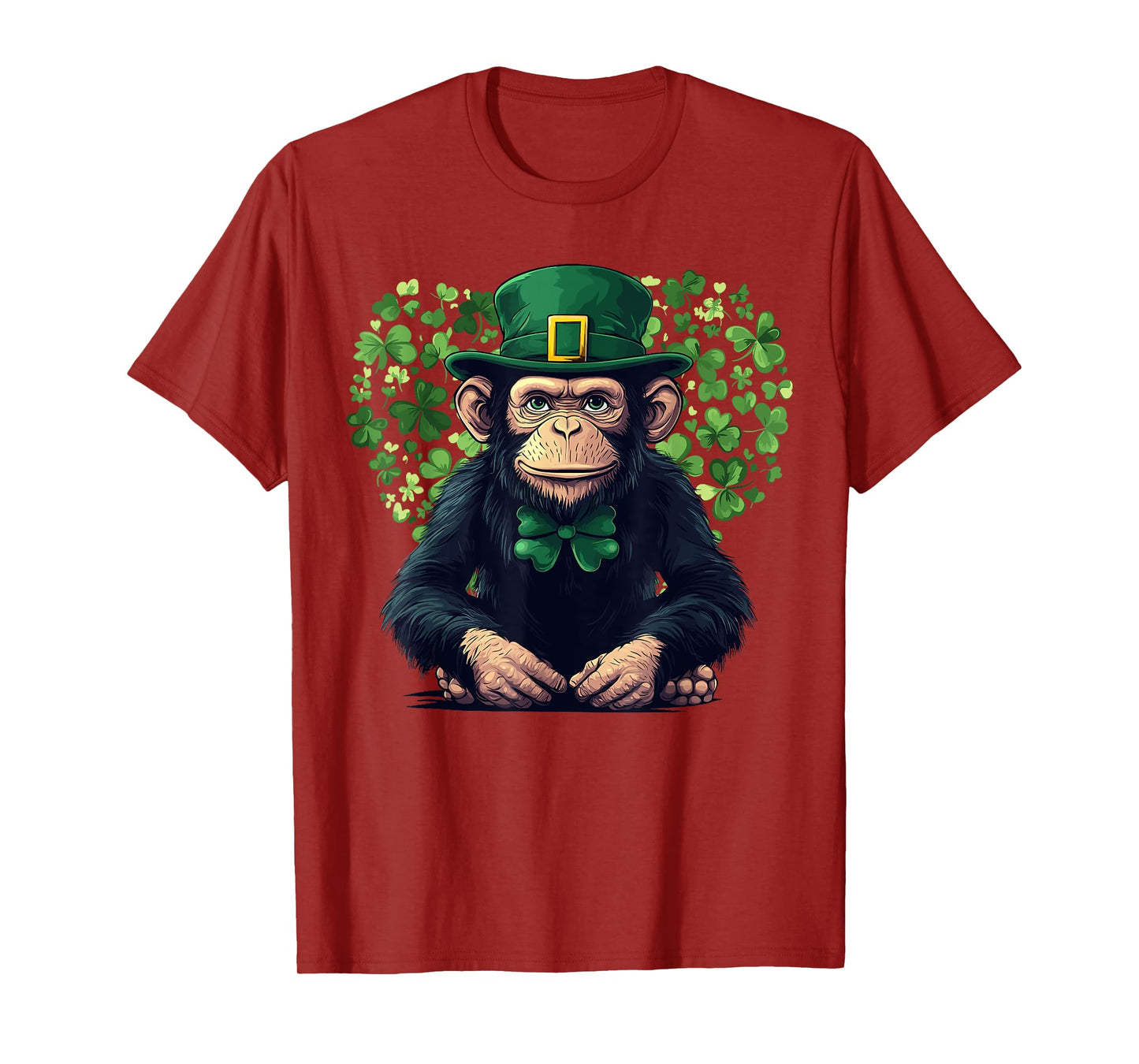 Funny St. Patricks Day Monkey Lucky Shamrock Irish Wildlife T-Shirt