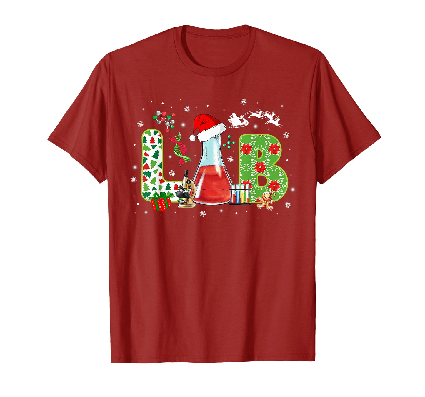 Lab Christmas Laboratory Technician Science Xmas Scientist T-Shirt