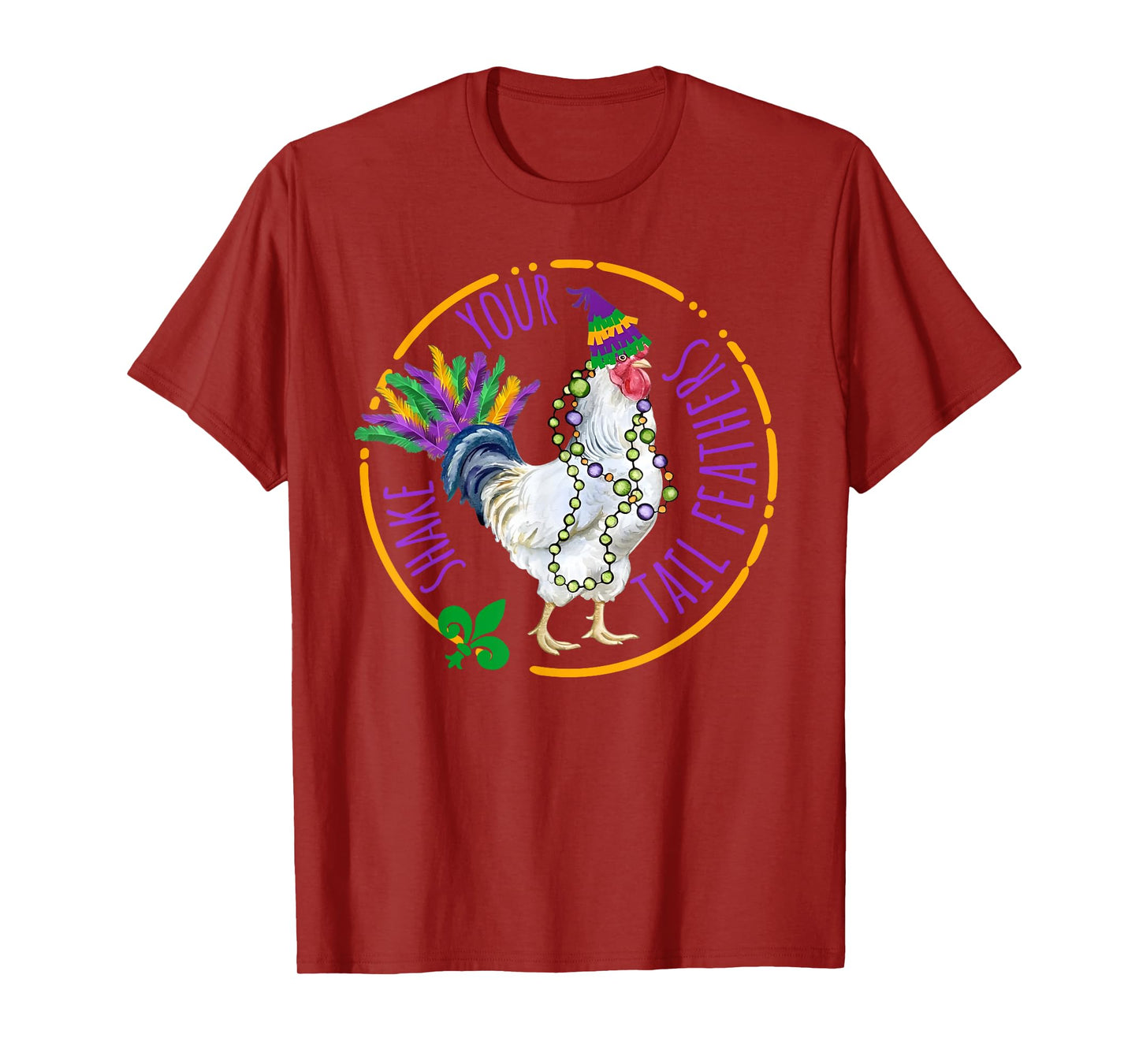 Shake Your Tail Feathers Cute Chicken Funny Mardi Gras Women T-Shirt
