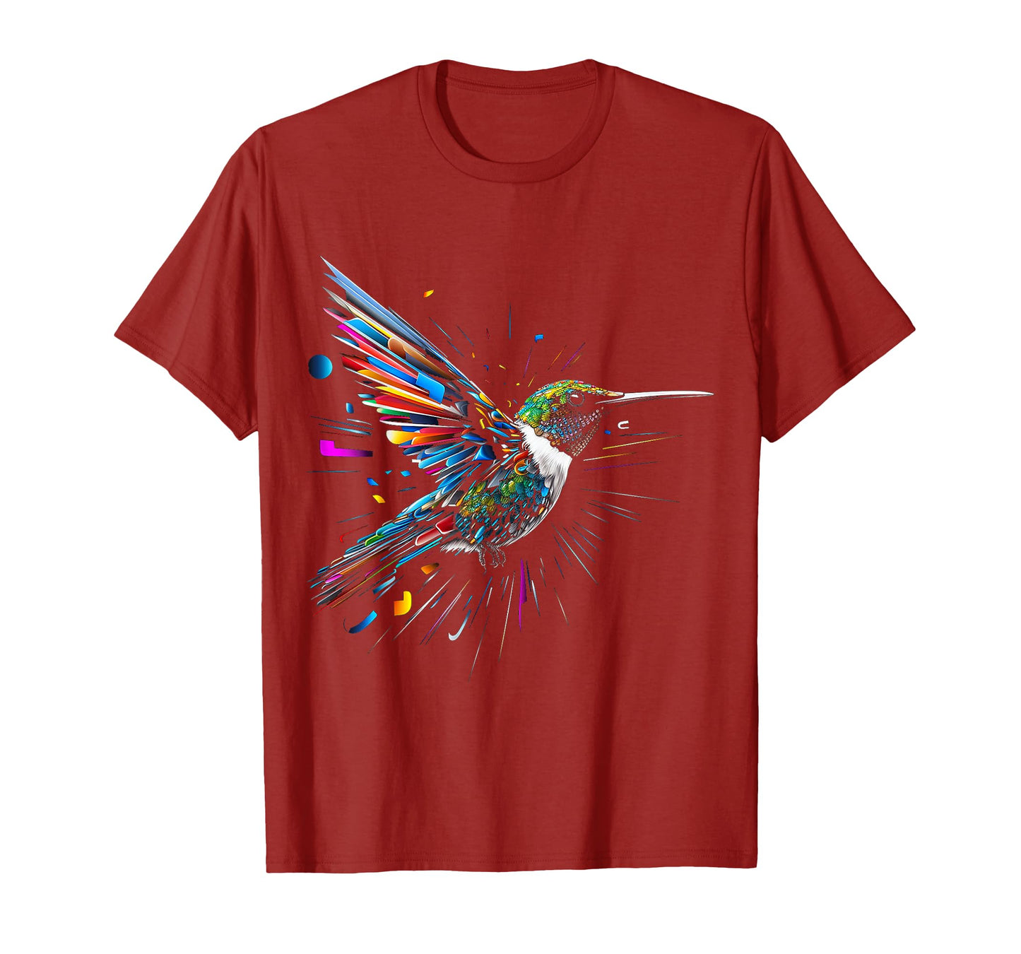 Hummingbird Art Colorful Animal Polygon Bird Hummindgbird T-Shirt