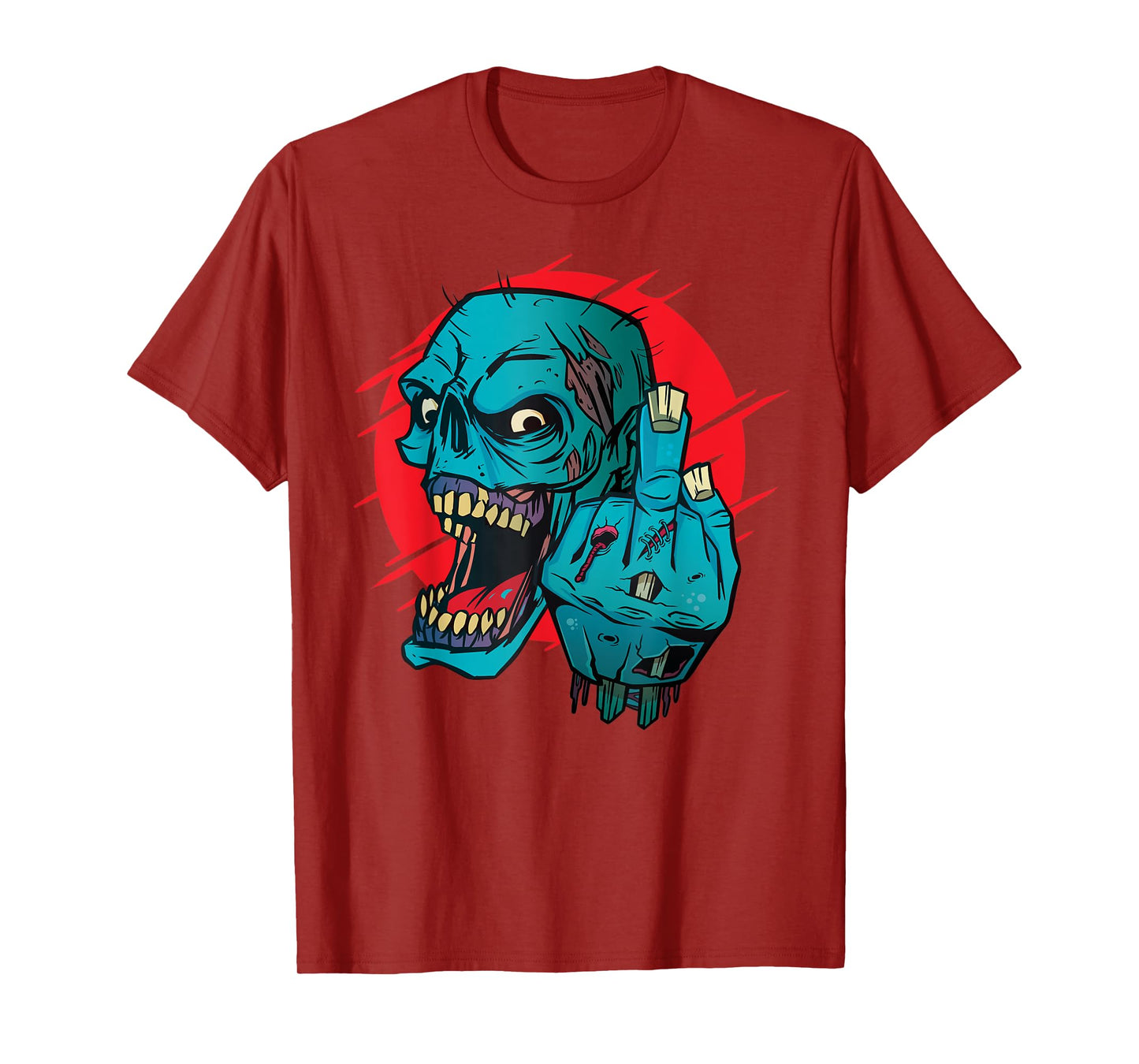 Not-so-subtle F-Off Zombie Flipping the bird Graphic T-Shirt