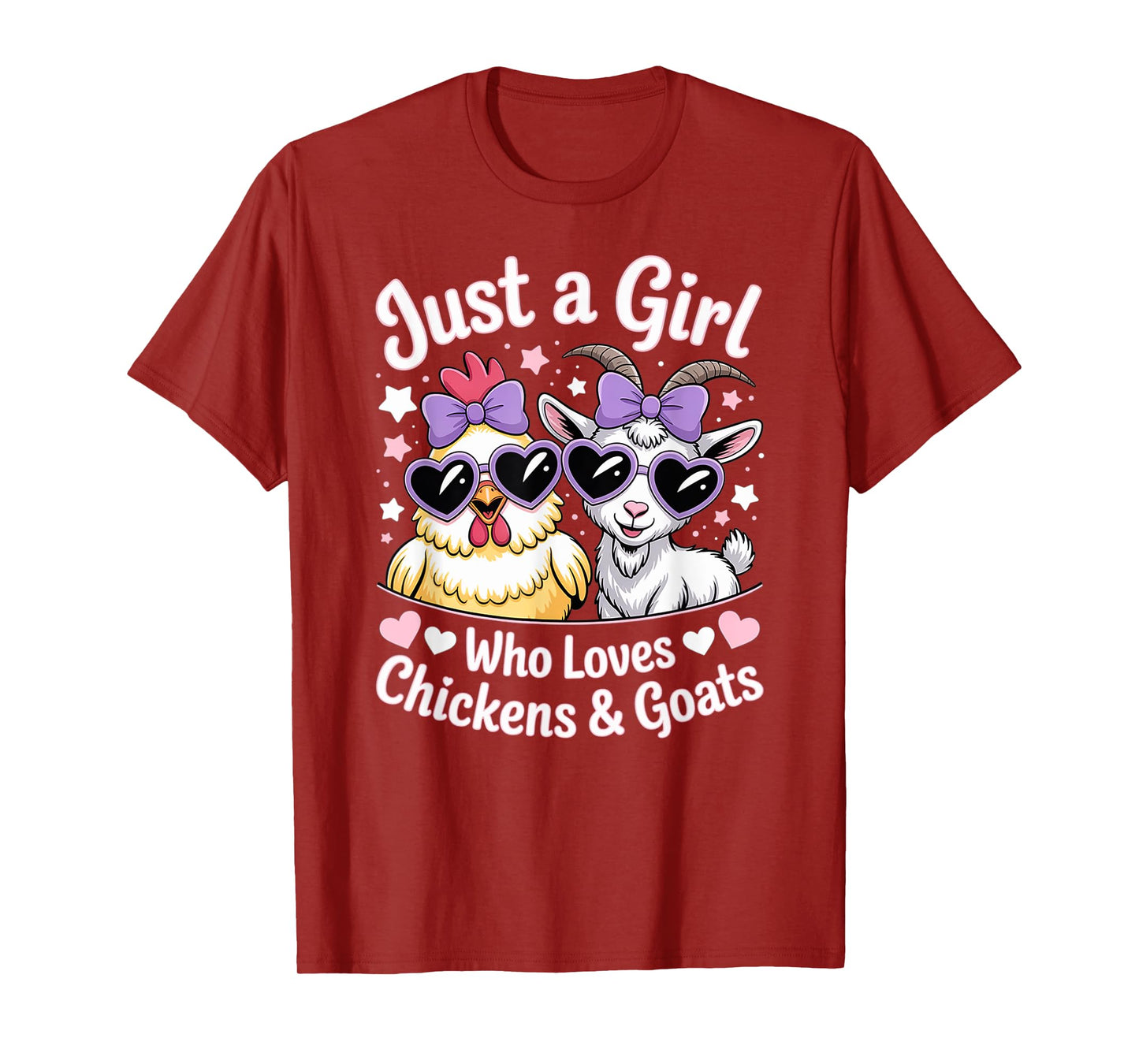 Cute Just A Girl Who Loves Chicken and Goat Poultry Farming T-Shirt