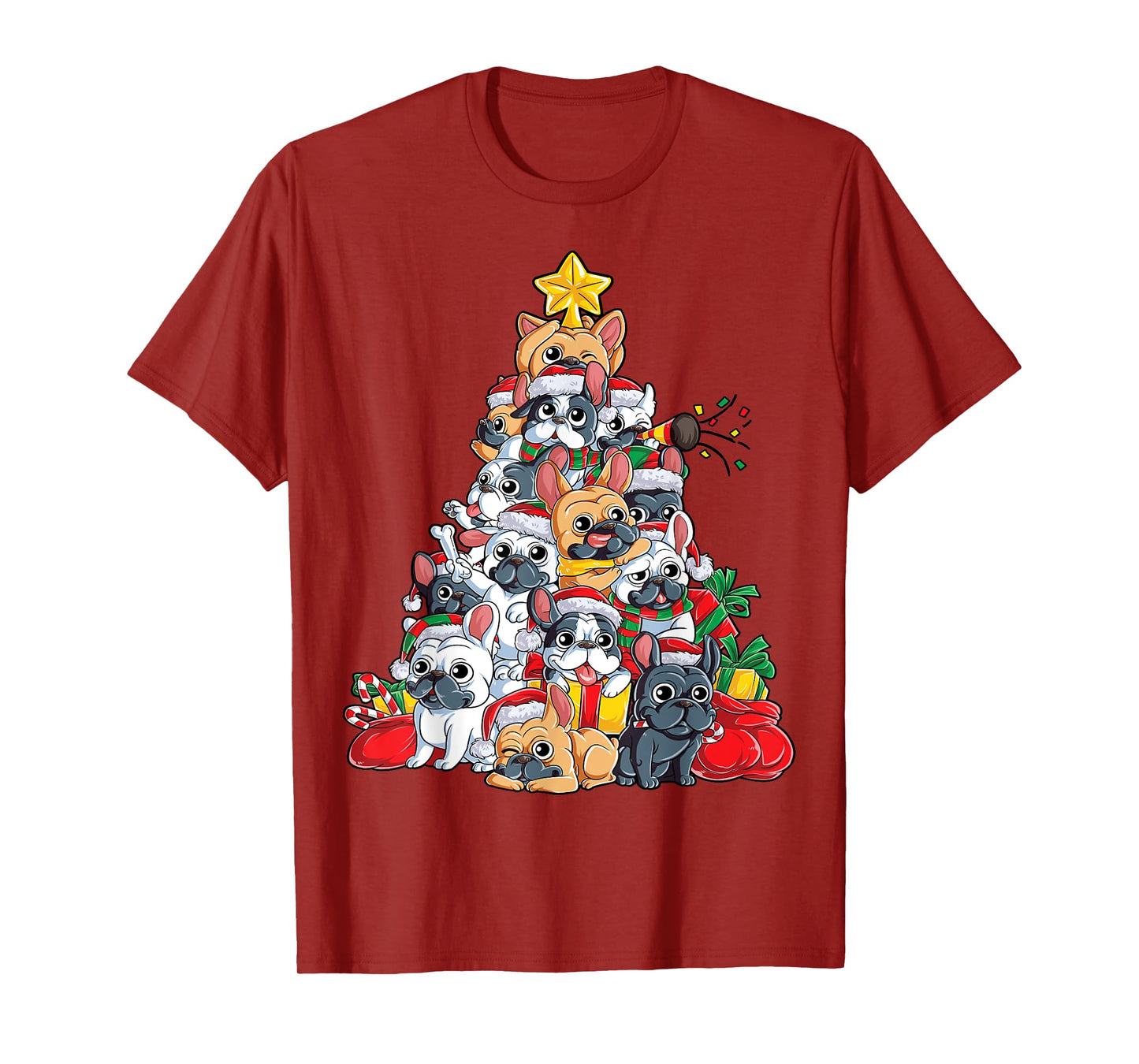 French Bulldog Christmas Tree Dog Santa Xmas Boys Dogmas T-Shirt