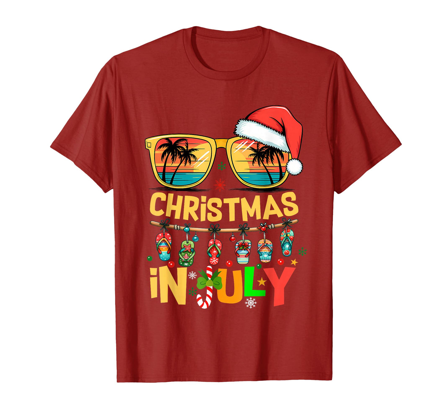 Santa Claus Sunglasses Beach Christmas In July Men Women Kid T-Shirt