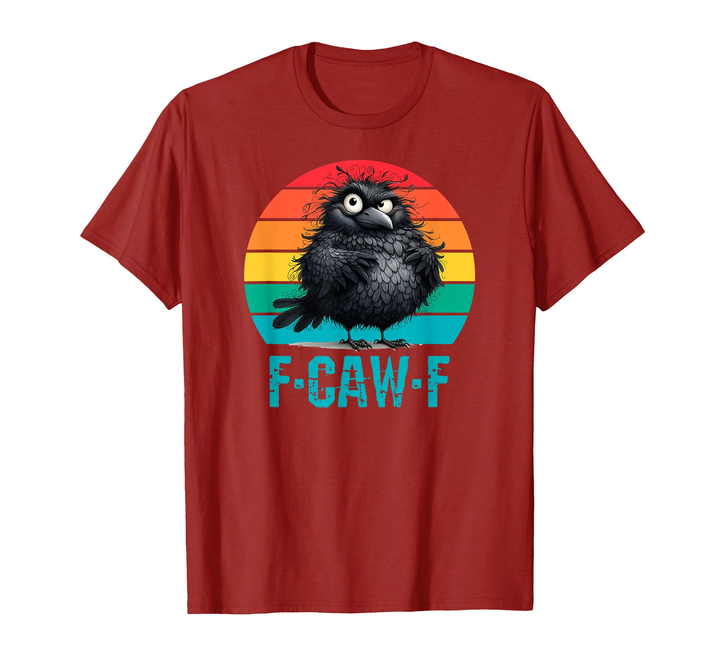 F-Caw-F Black Crow Black Bird Retro Sunset Vintage F-Caw-F T-Shirt