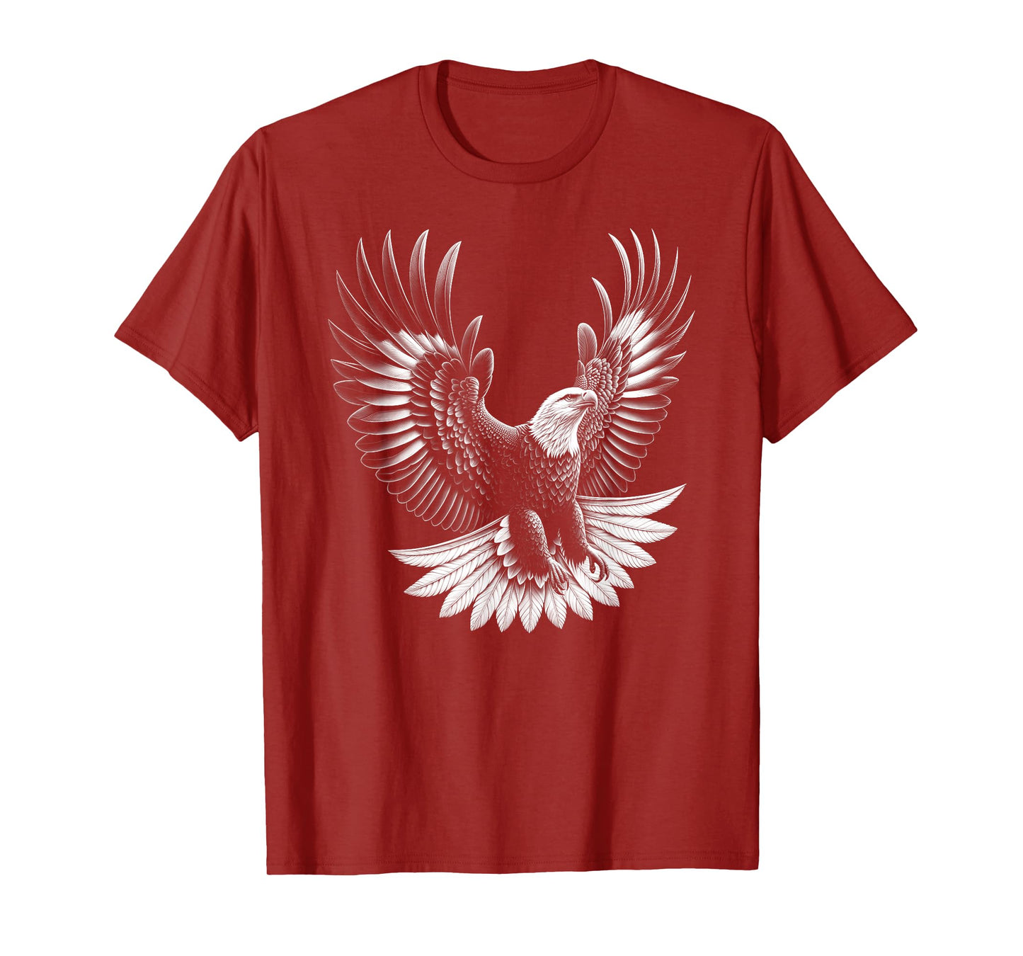 Proud Eagle with Spread Wings in Drawing Style T-Shirt