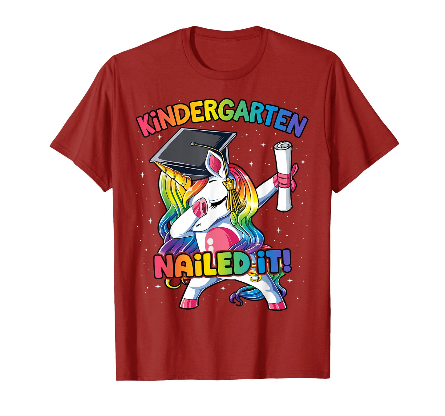 Dabbing Kindergarten Unicorn Graduation Class 2021 Nailed It T-Shirt