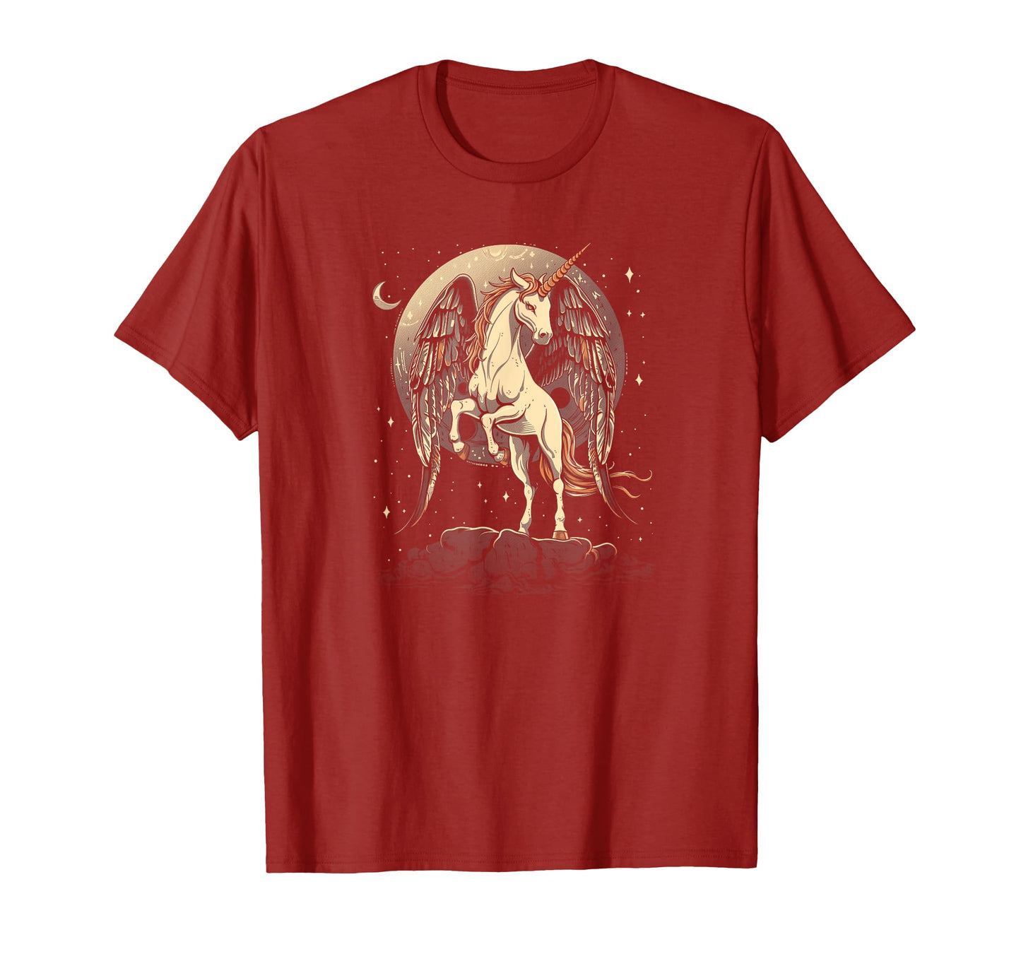 Moon Crescent Unicorn Fantasy Design For Women Dark T-Shirt