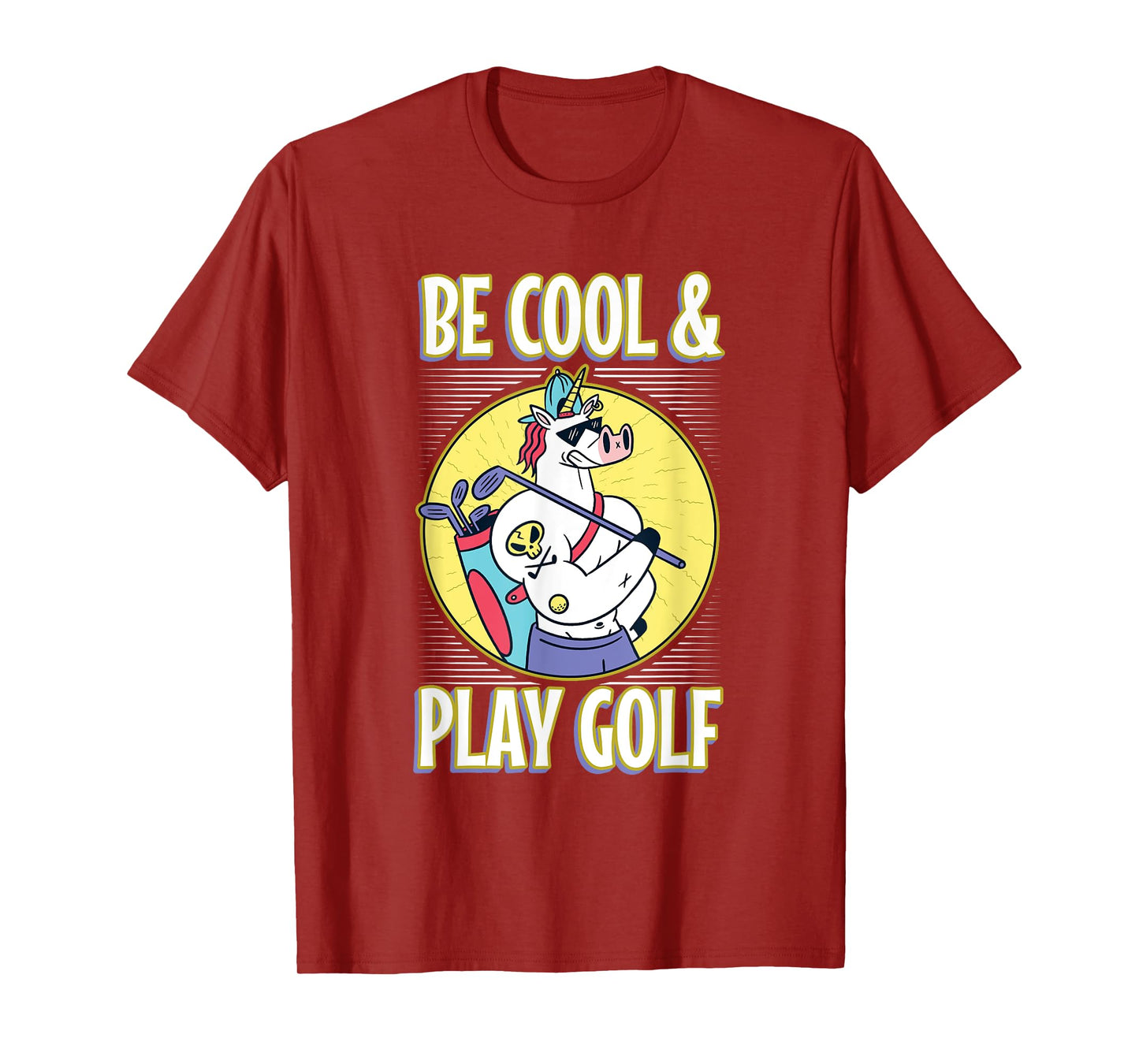 unicorn cool play golf sports golf club shades sports golfer T-Shirt