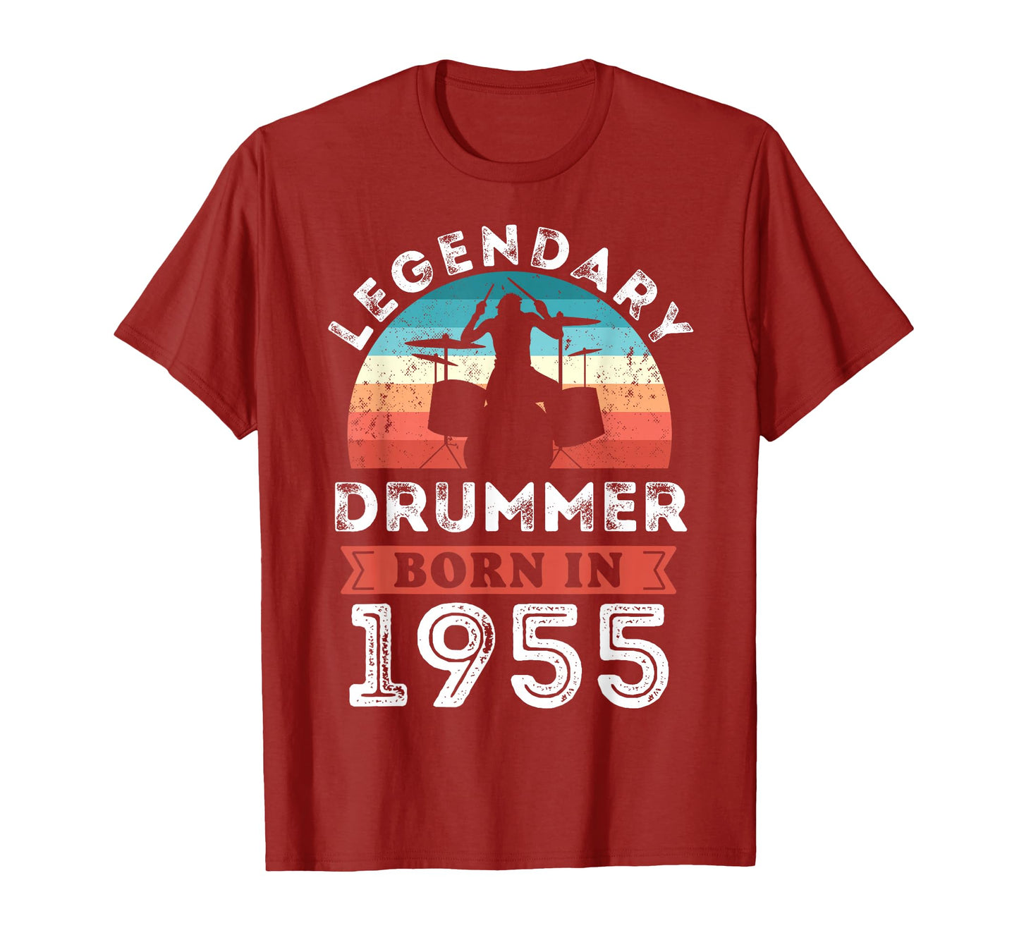 Legendary Drummer born 1955 70th Birthday Gifts Drumming T-Shirt
