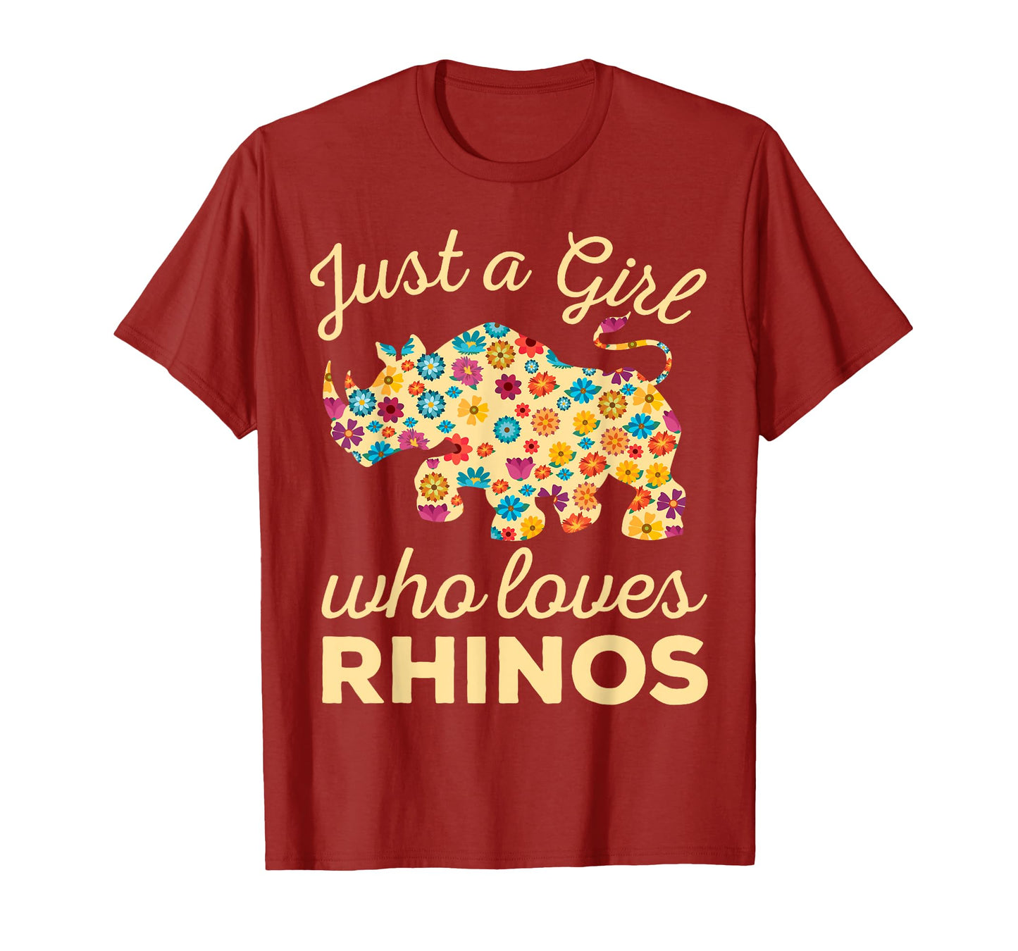 Just A Girl Who Loves Rhinos Rhinoceros Horn Safari Wildlife T-Shirt