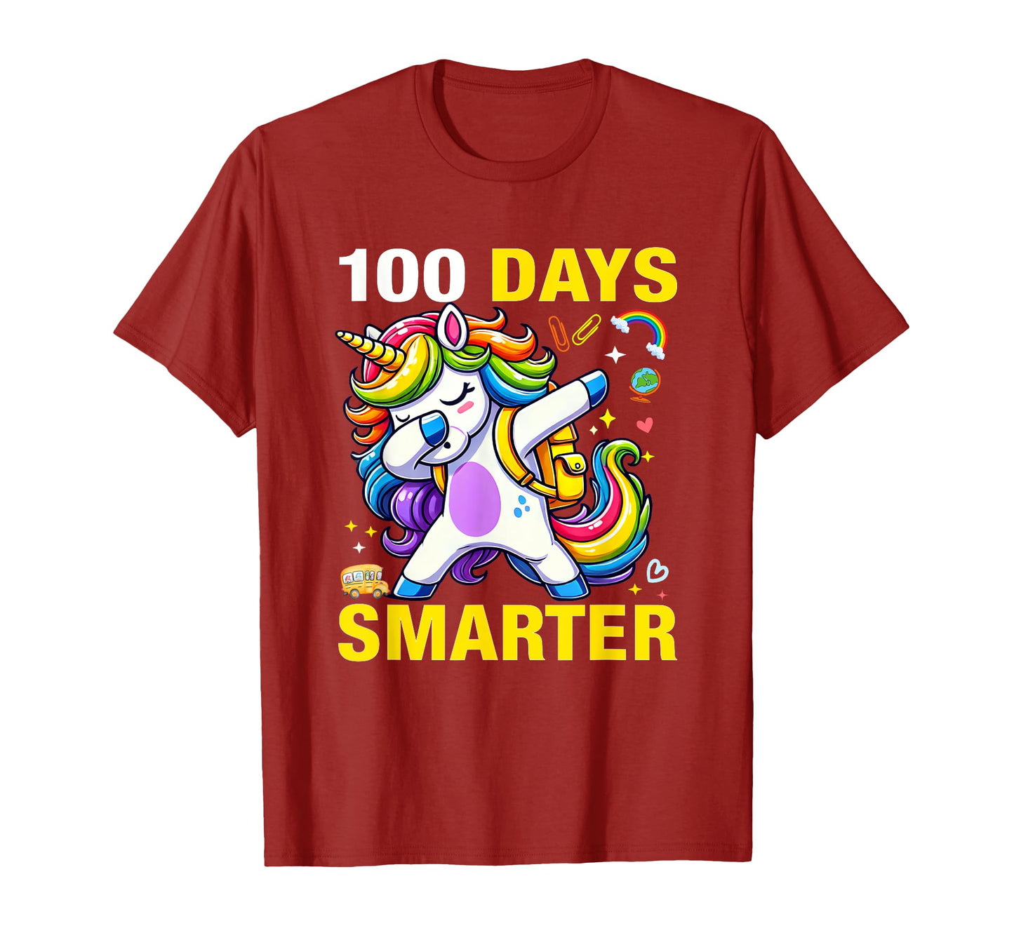 100 Days Smarter Kids Girls Unicorn 100th Day of School T-Shirt