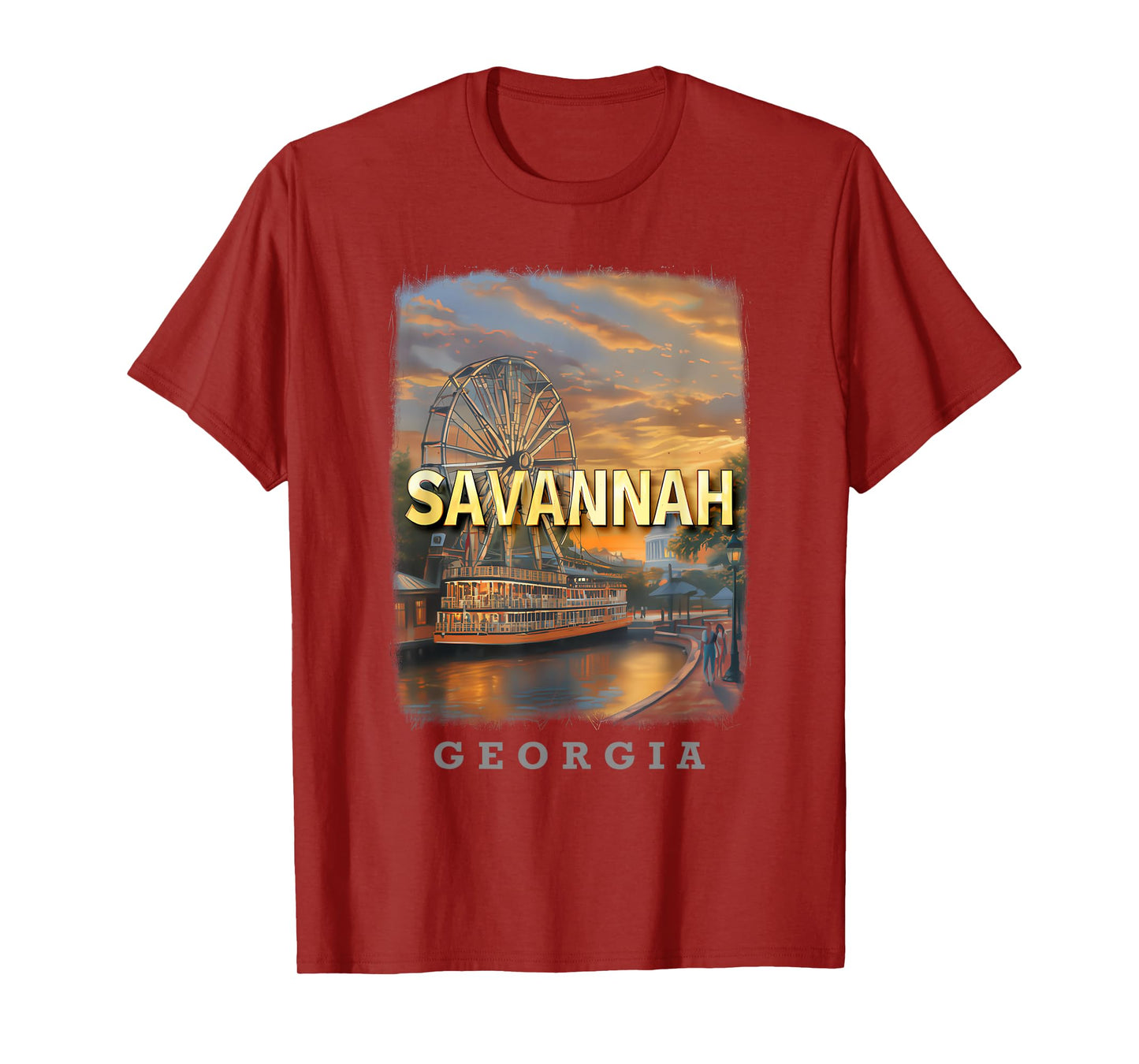 Savannah Georgia GA Riverfront Charm SD110 T-Shirt