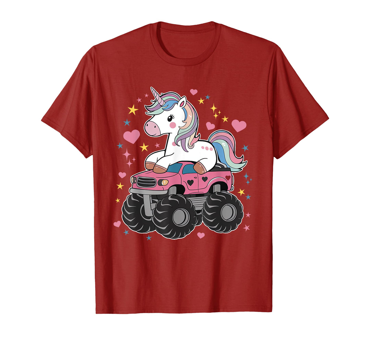 Monster Truck Unicorn Birthday Party Girl Monster Truck T-Shirt