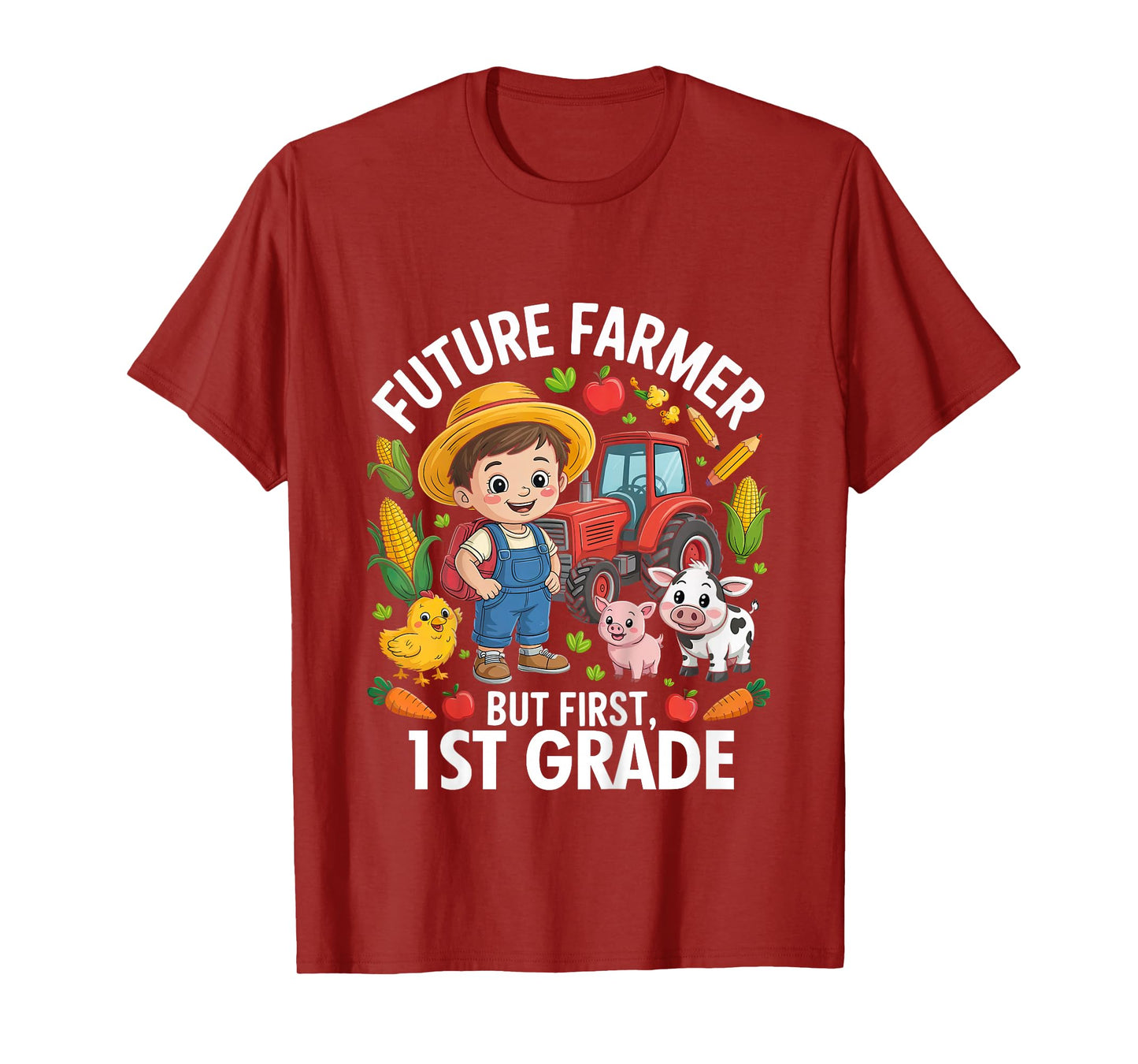 Kids Future Farmer 1st Grade Student Back to School Boy Kids T-Shirt
