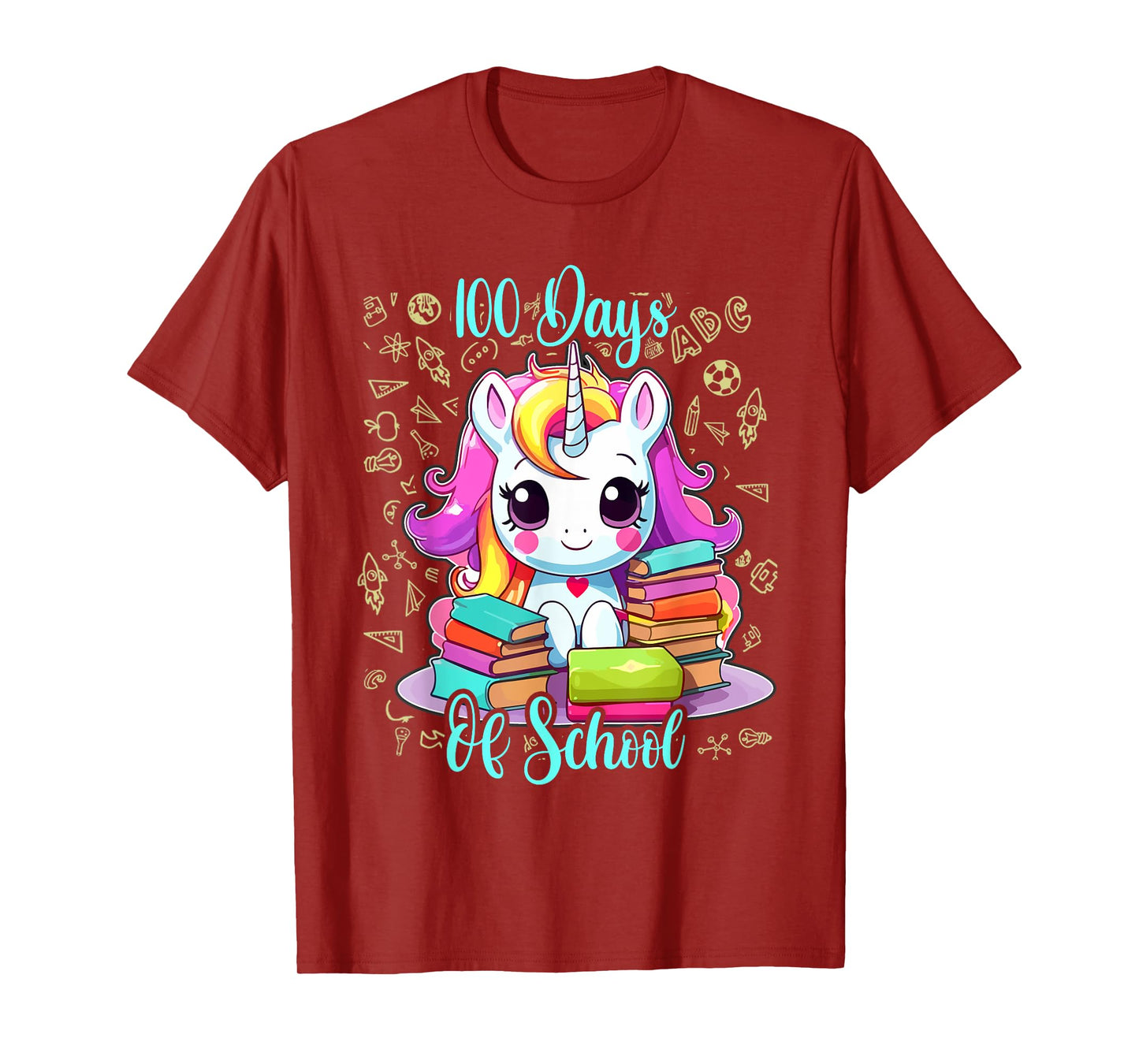 100 Days Of School Unicorn Shirt Girls, 100th Day Of School T-Shirt